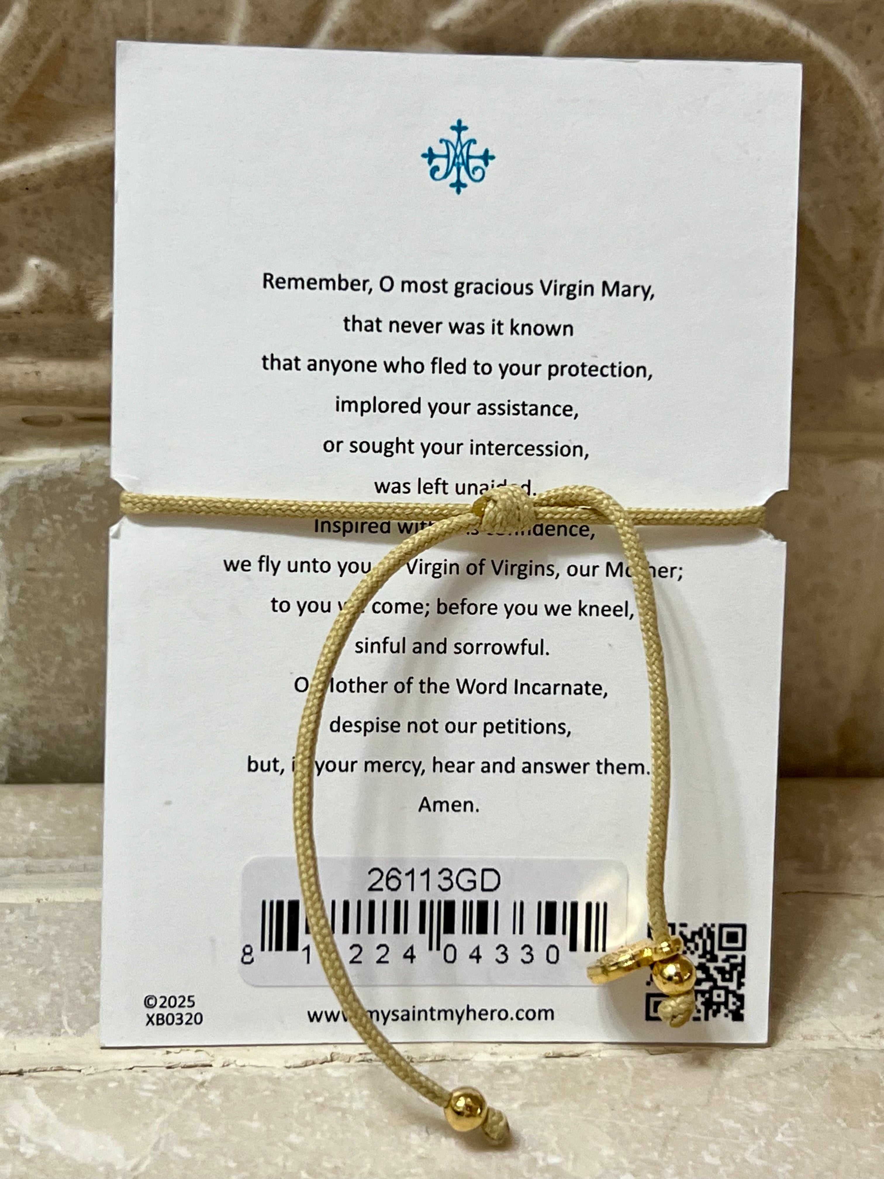 Miraculous Mary Little Saints Bracelet- Cream