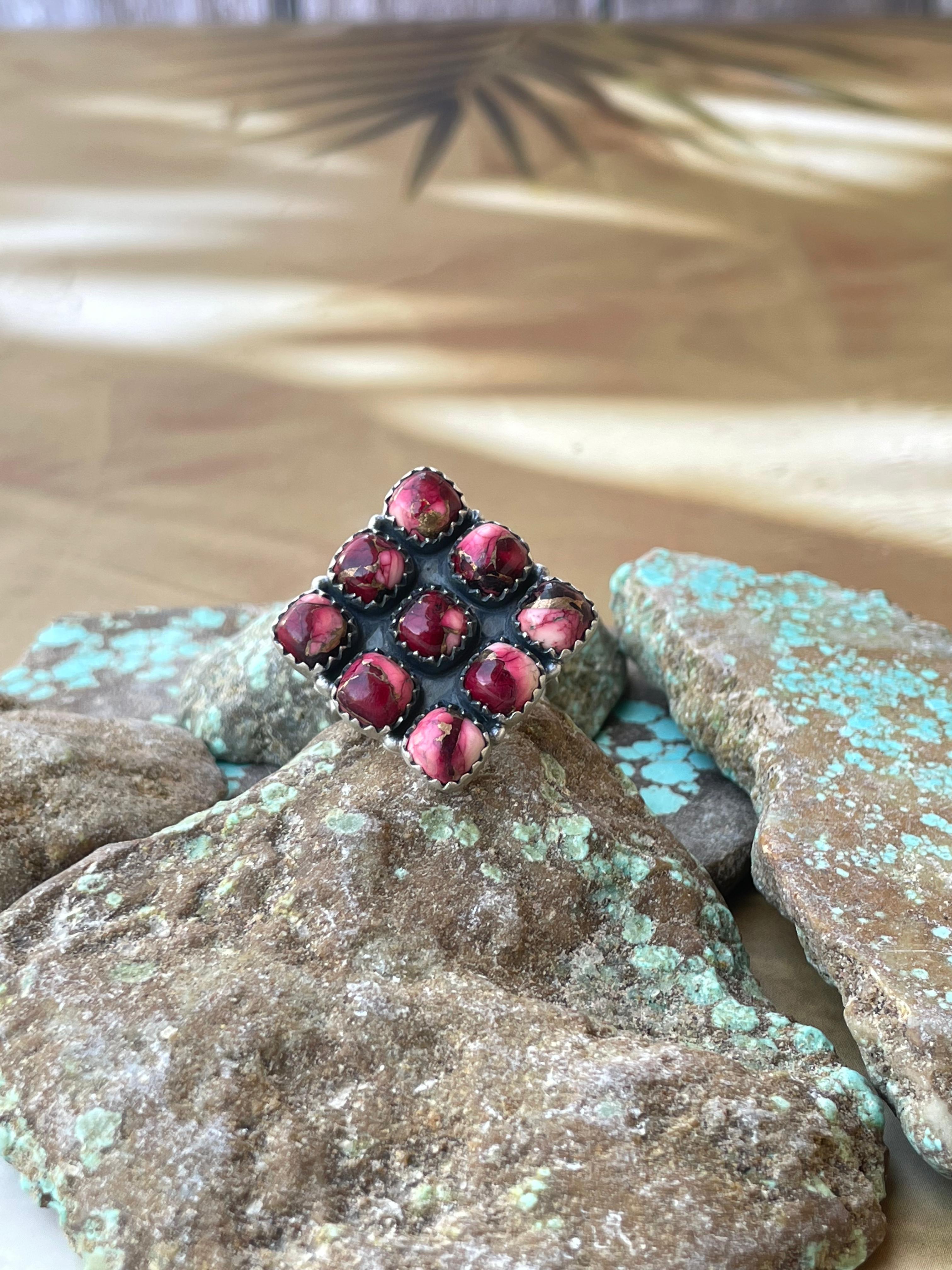 Beautiful Handmade Dahlia Rose And Sterling Silver Adjustable Ring