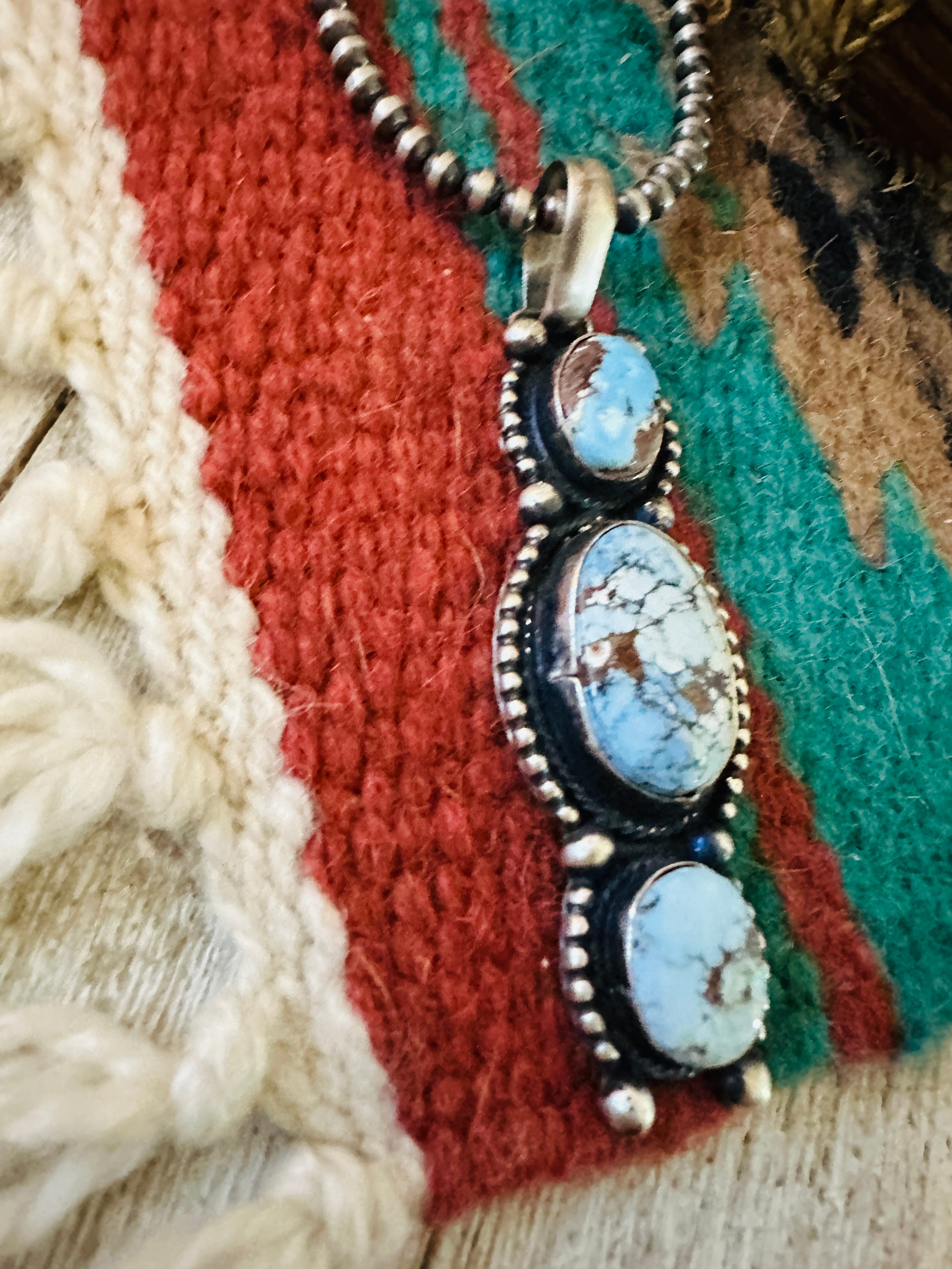 Handcrafted Golden Hills Turquoise & Sterling Silver Pendant