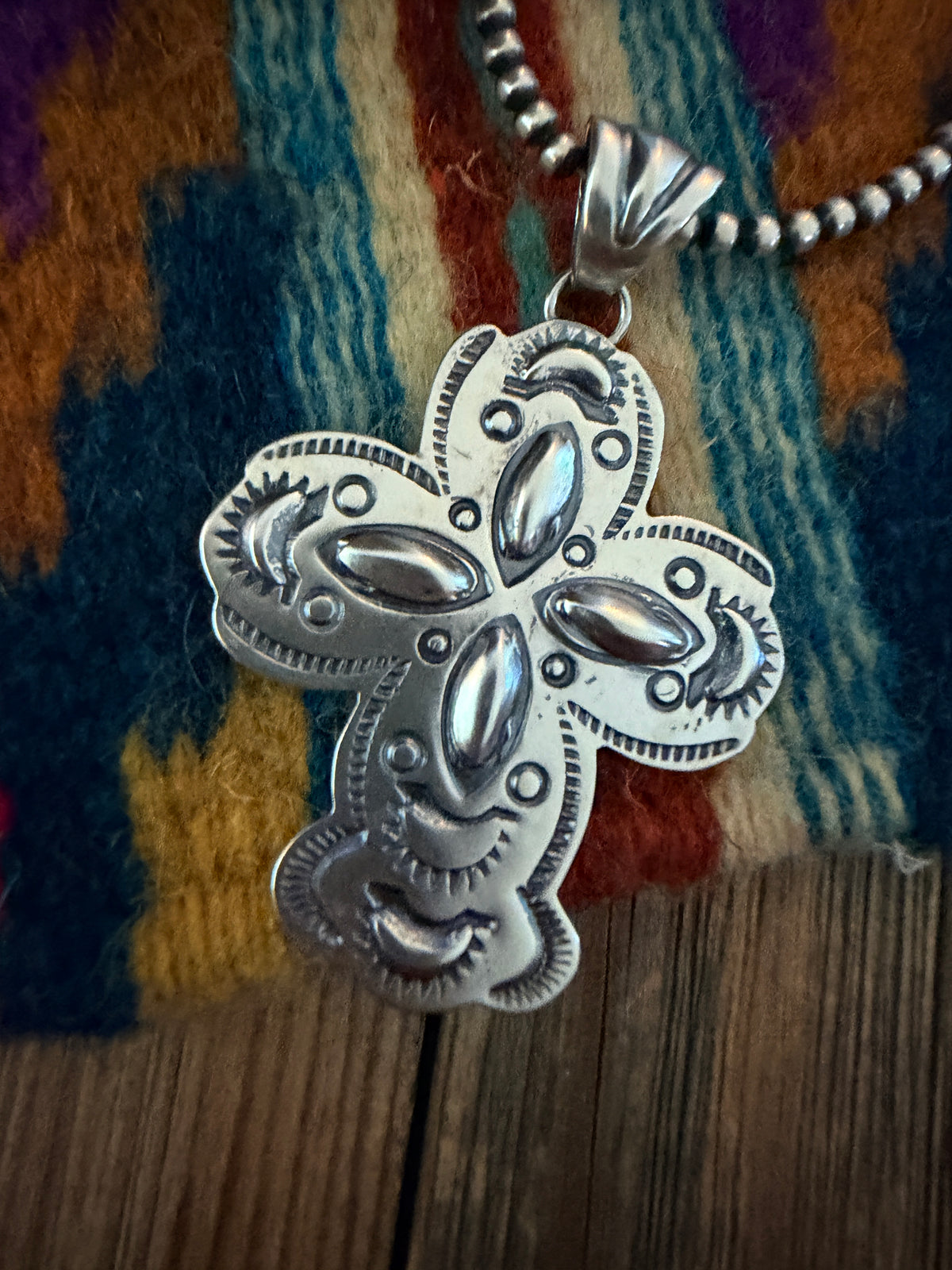Handcrafted Sterling Silver Cross Pendant by Benson Shorty