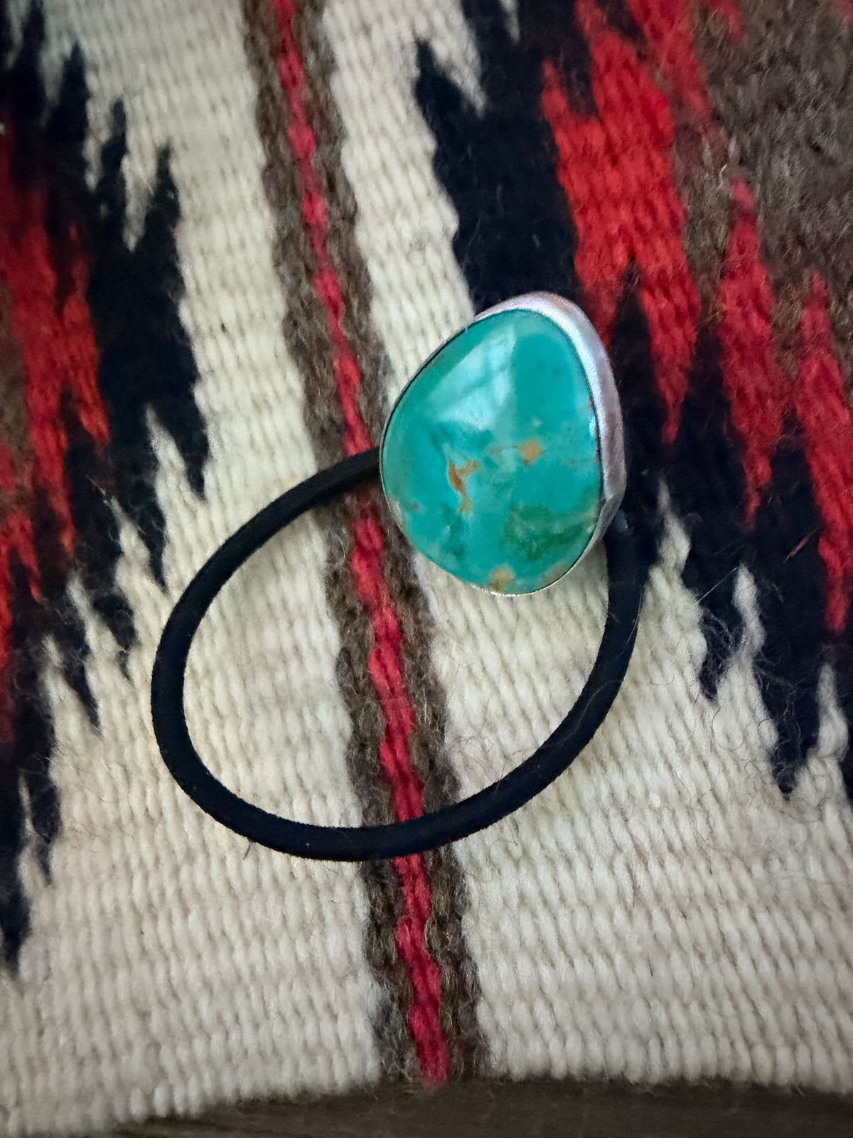 Handcrafted Turquoise & Sterling Silver Hair Tie Charm