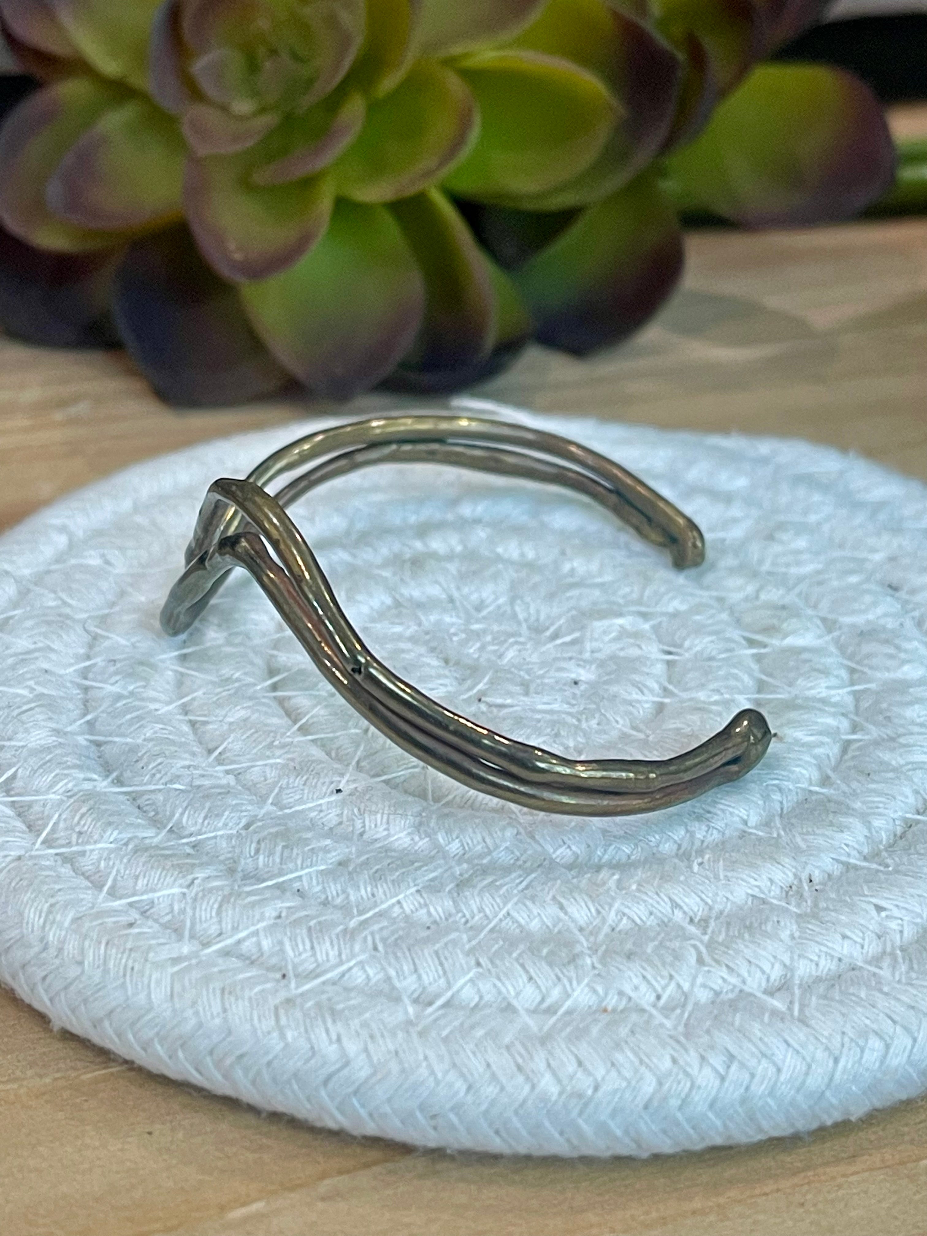 Vintage Handmade Copper Wave Cuff