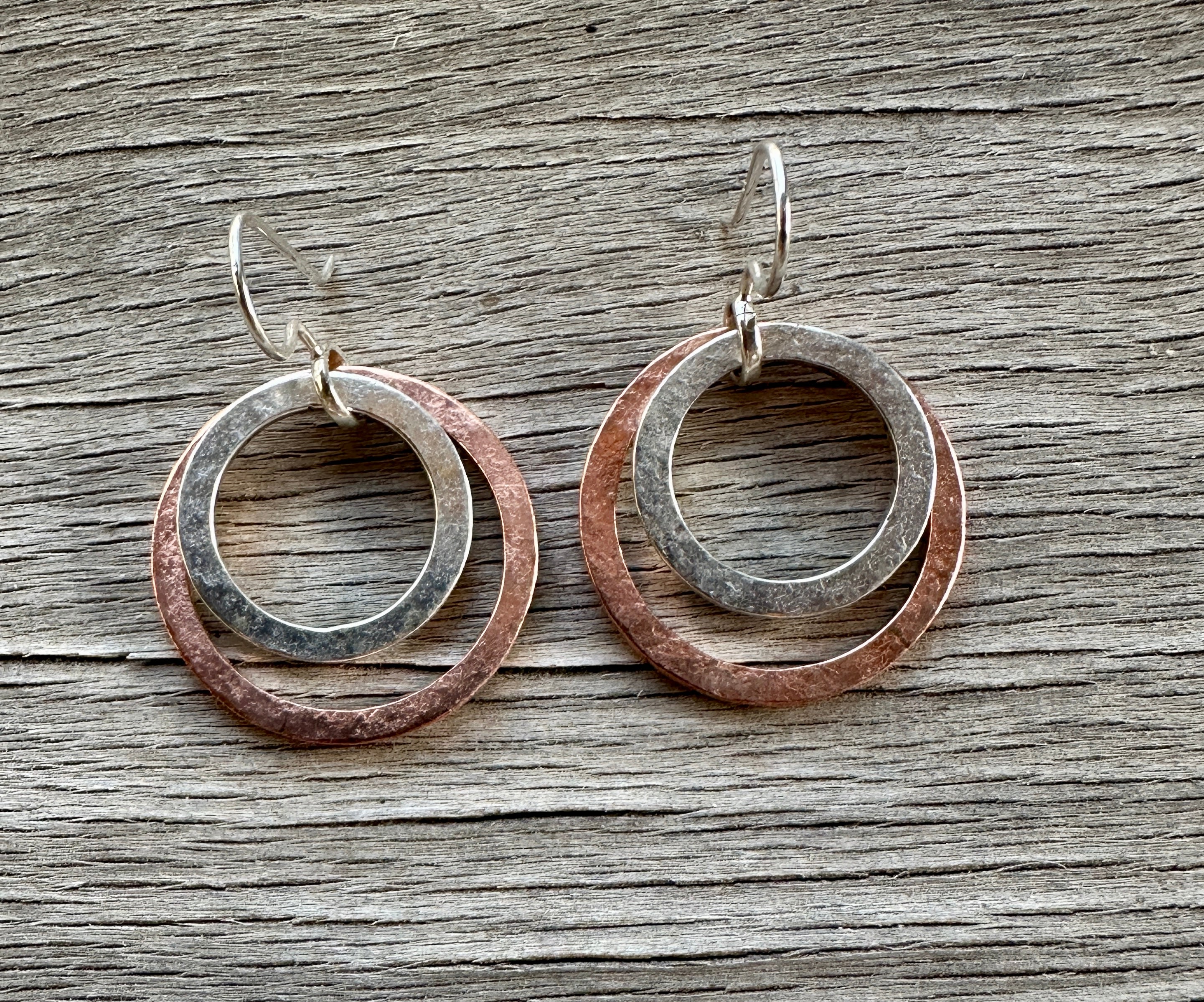 Copper & Silver Rings Earrings