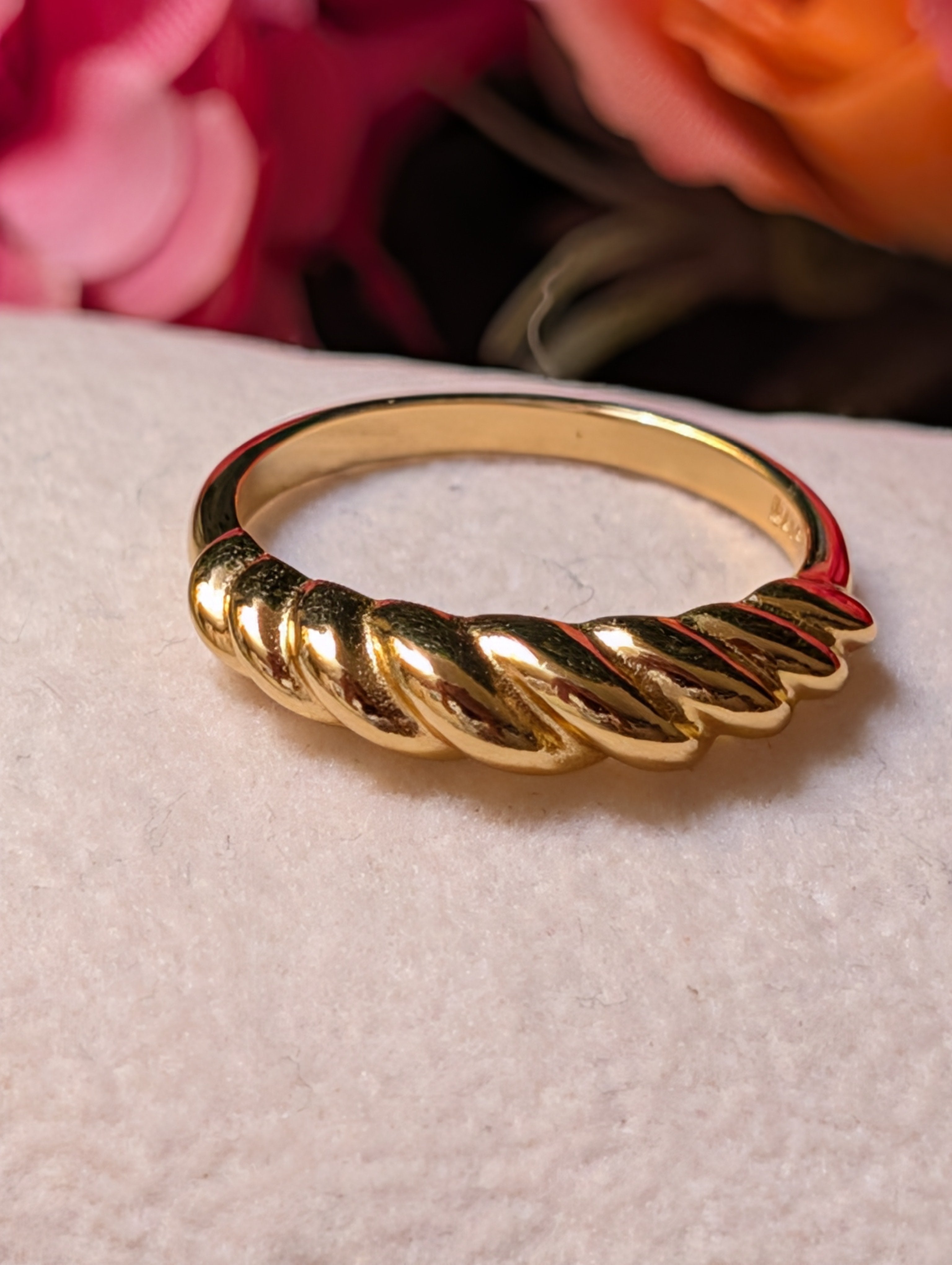 Gold Plated Twist Band Ring