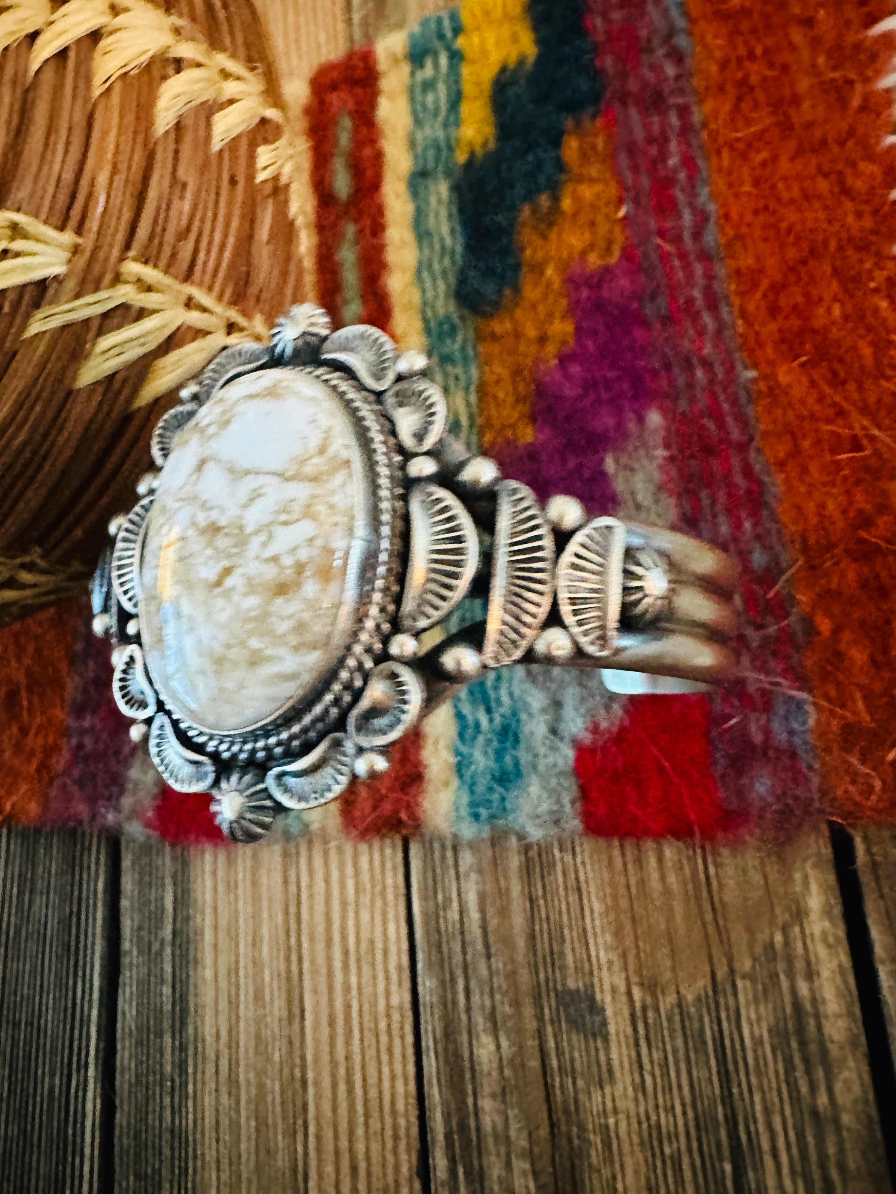 Handcrafted Dry Creek Turquoise & Sterling Silver Cuff Bracelet