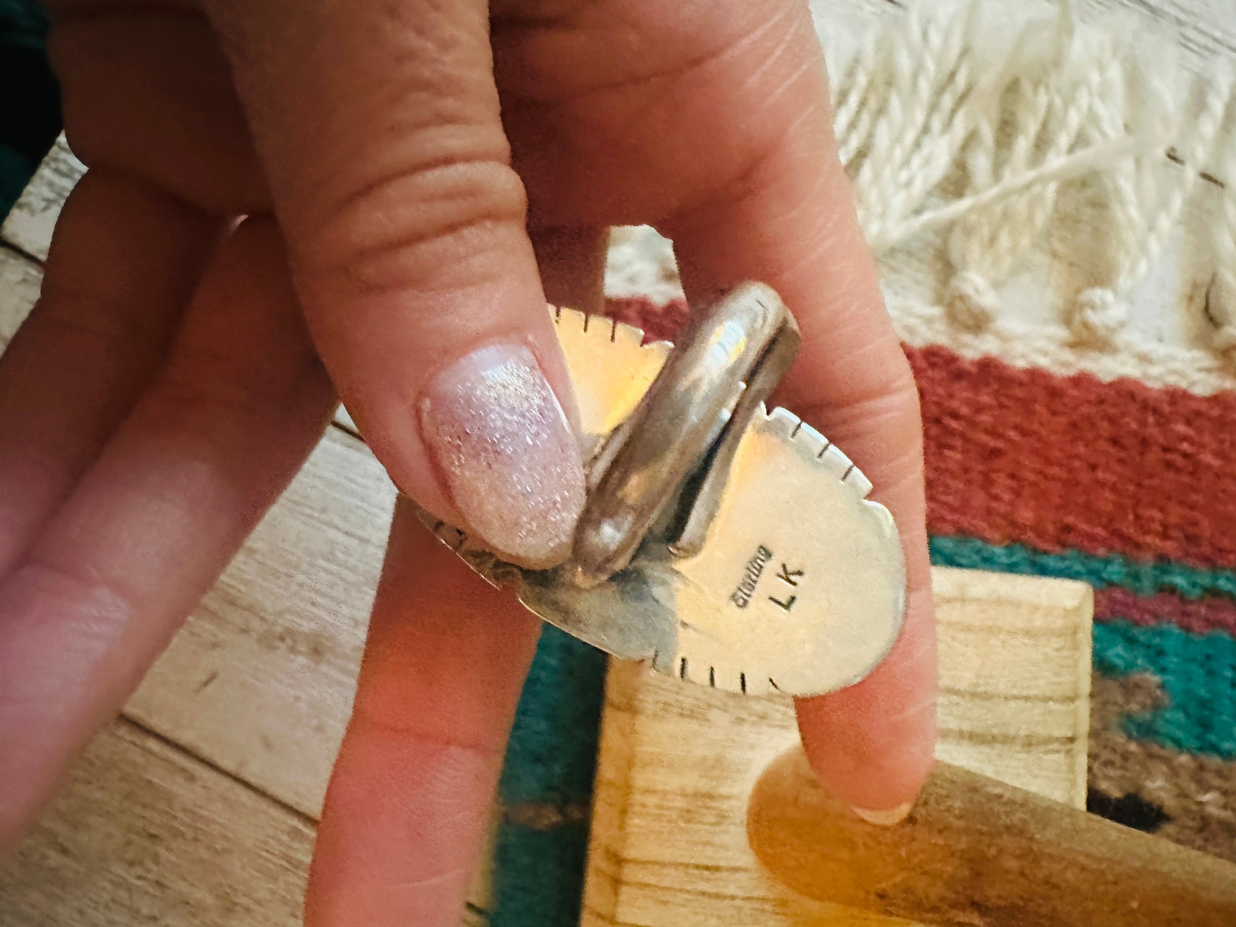 Handcrafted Sterling Silver & Queen Pink Conch Adjustable Ring