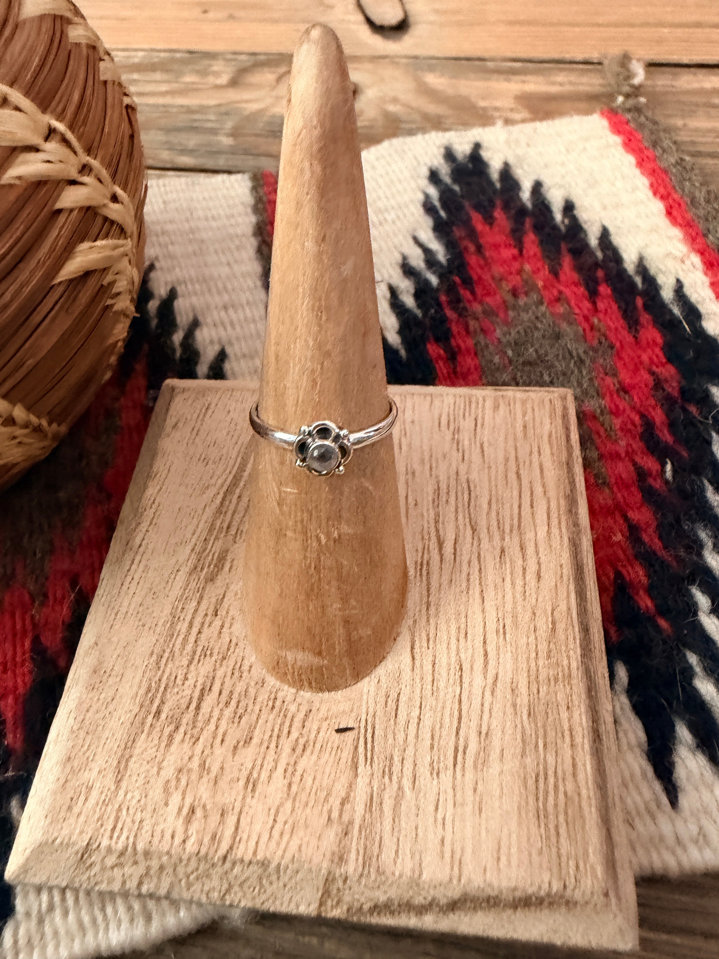 Handmade Sterling Silver & Moonstone Adjustable Ring