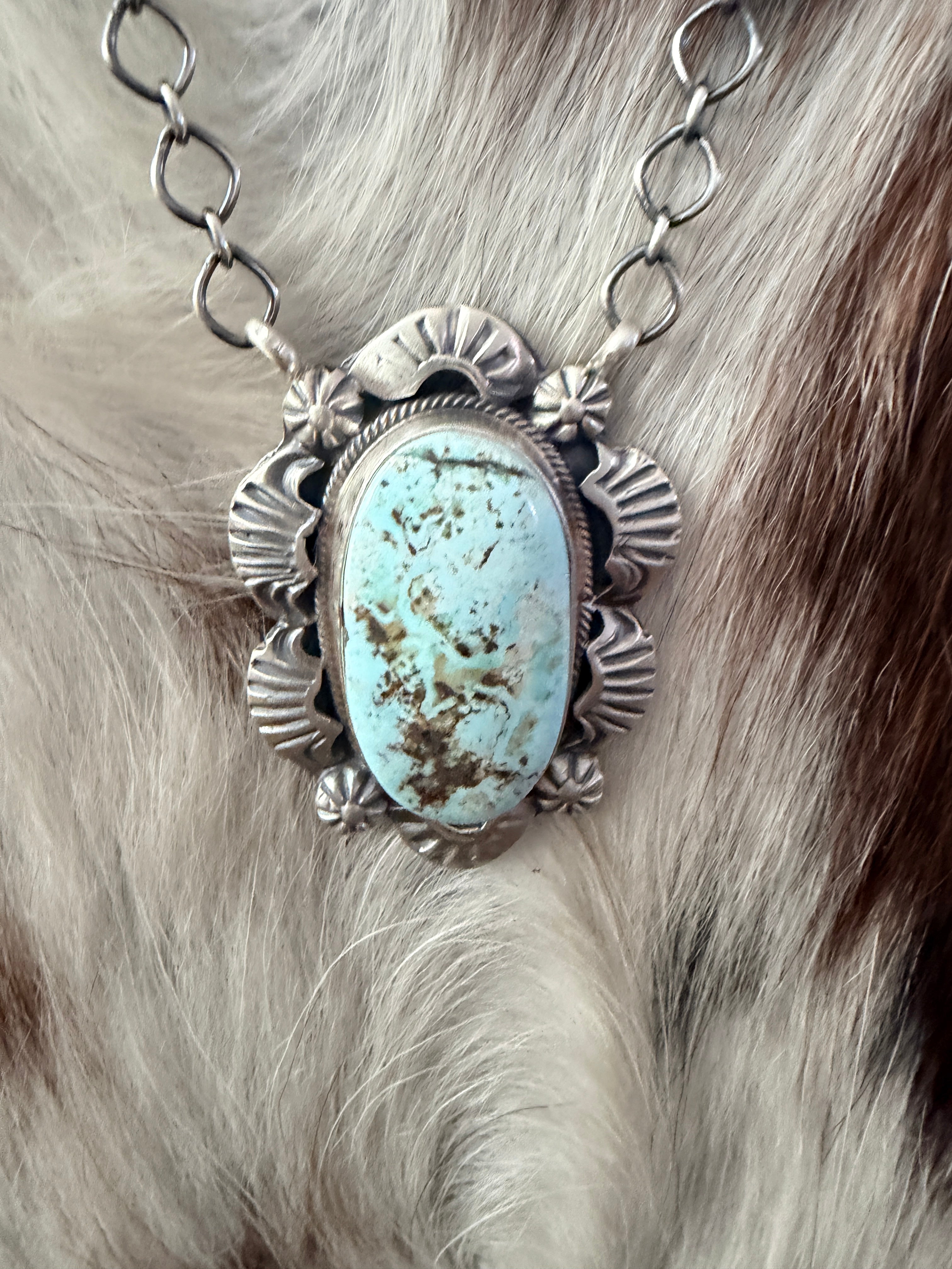 Handcrafted Dry Creek Turquoise & Sterling Silver Necklace