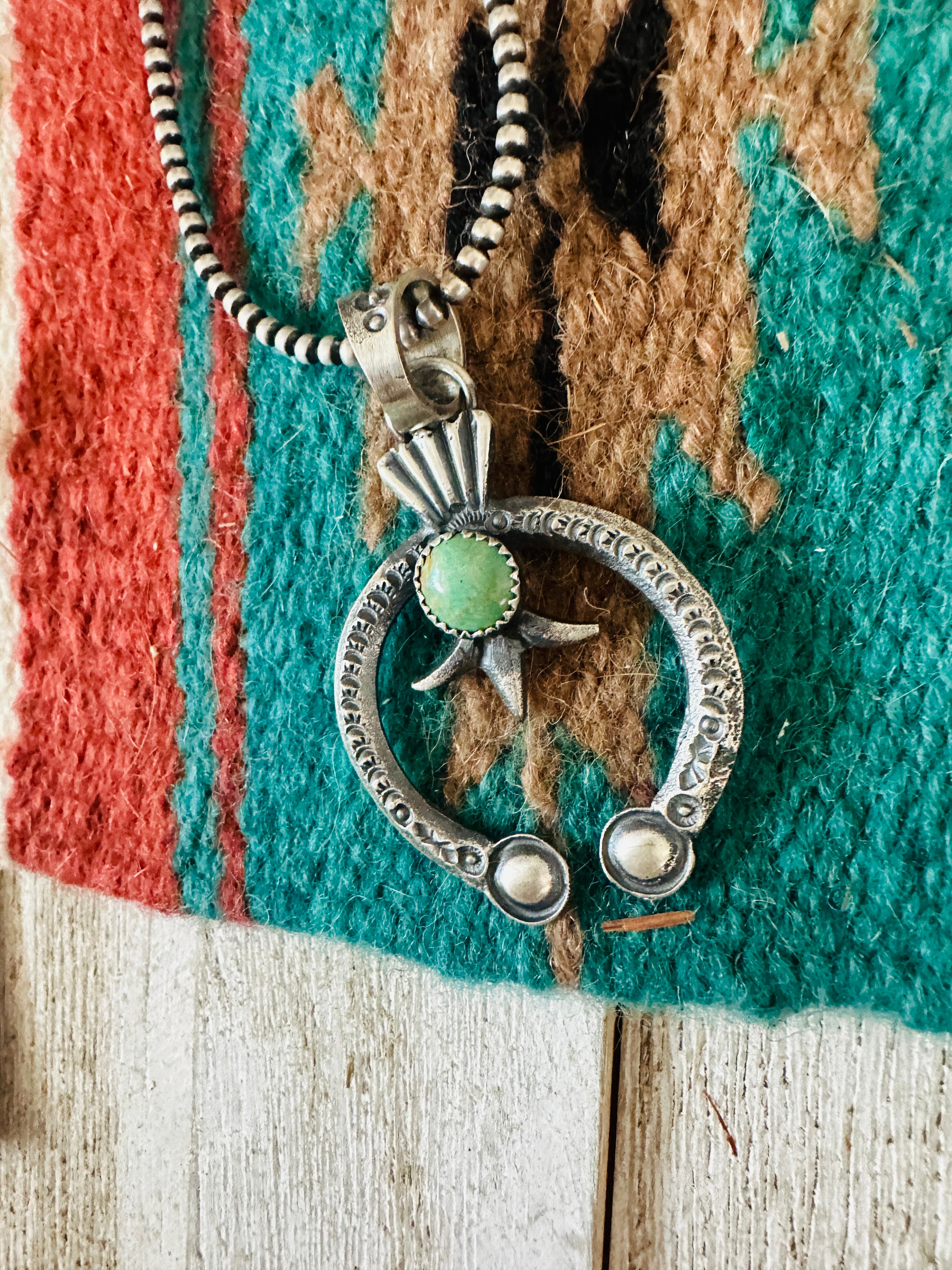 Handcrafted Sterling Silver & Turquoise Naja Pendant by Eva & Linberg Billah