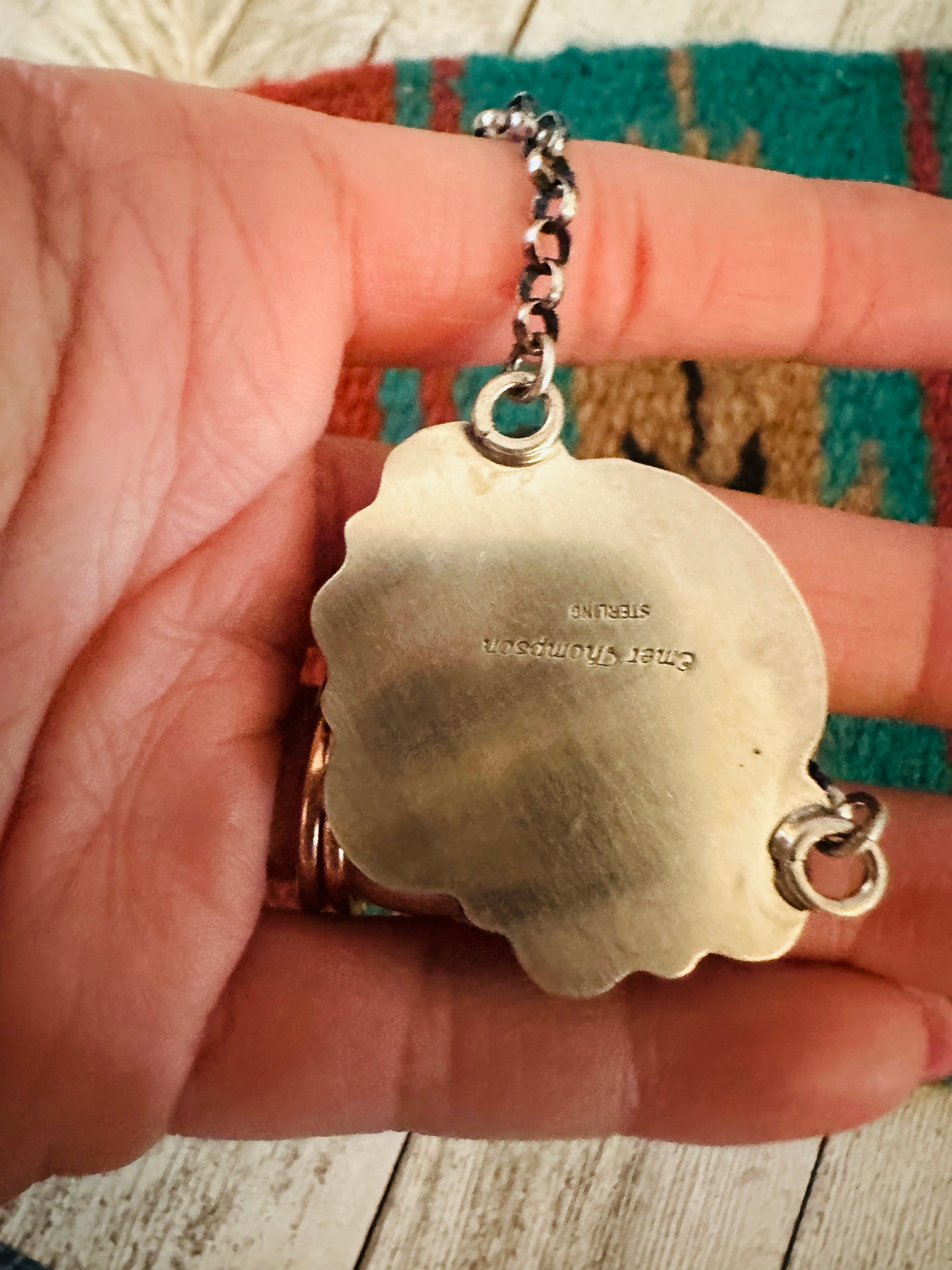 Handcrafted Sterling Silver & Turquoise Cluster Necklace by Emerson Thompson