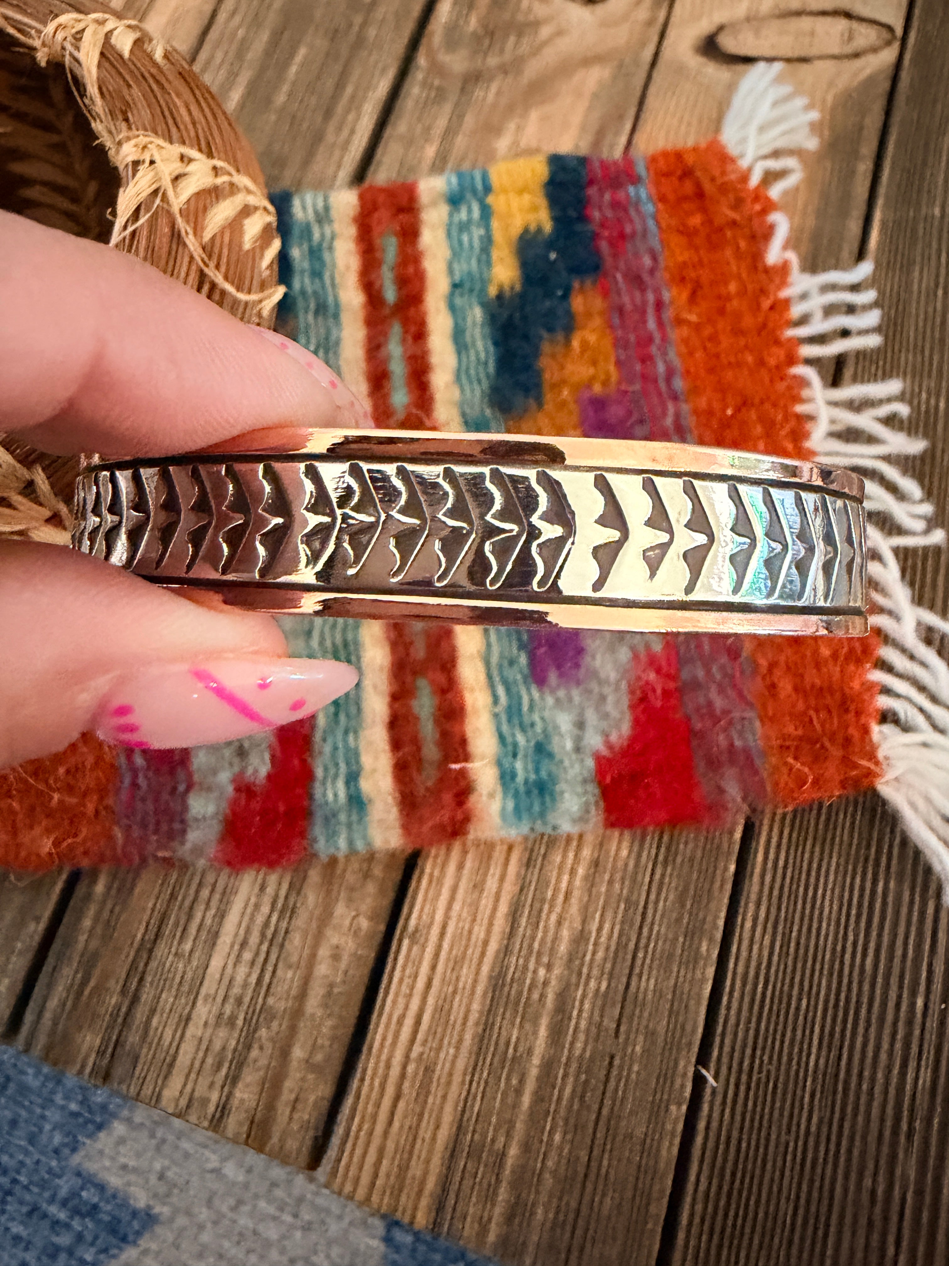 Handcrafted Copper & Sterling Silver Cuff Bracelet