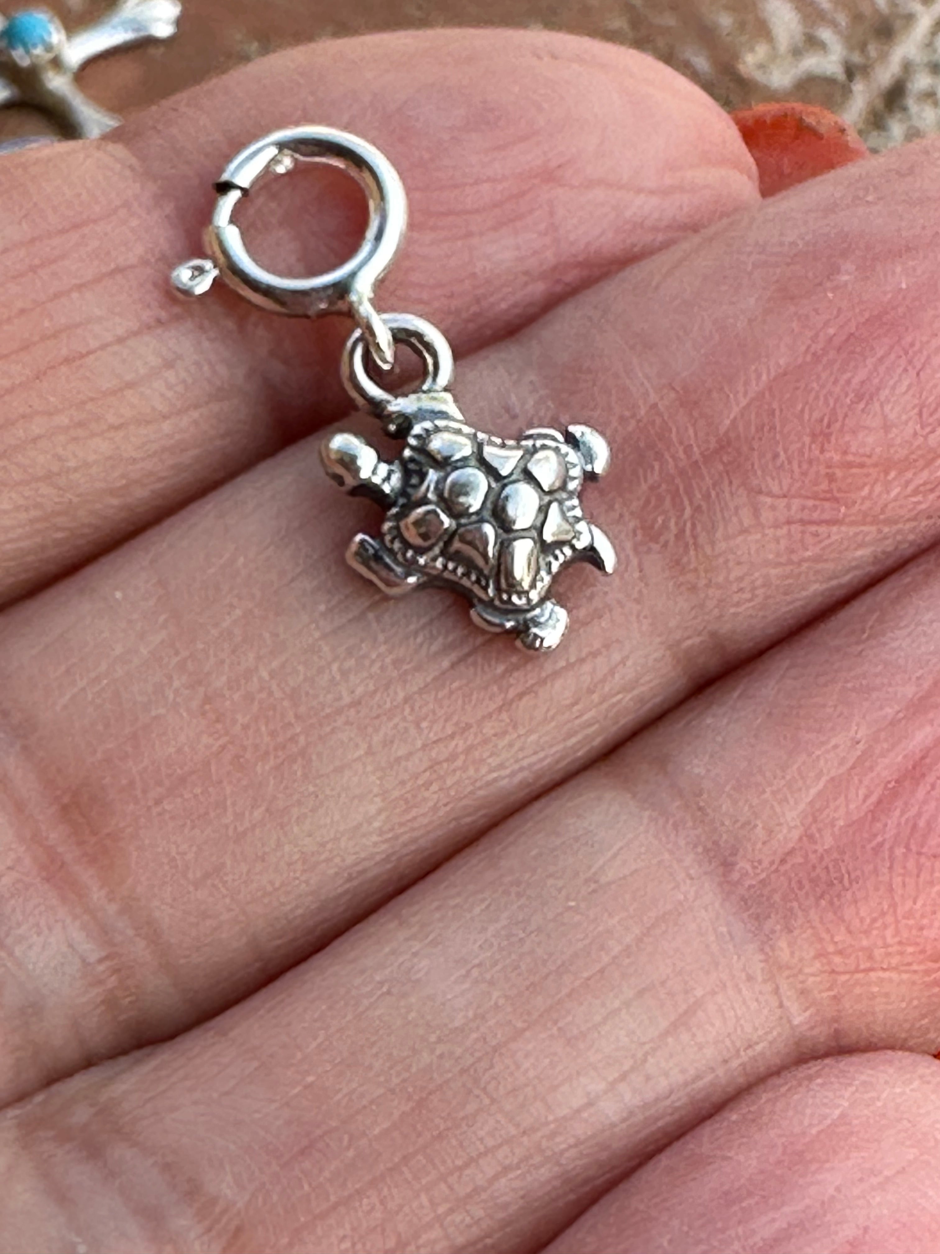 Handcrafted Sterling Silver Roaming Turtle Charm