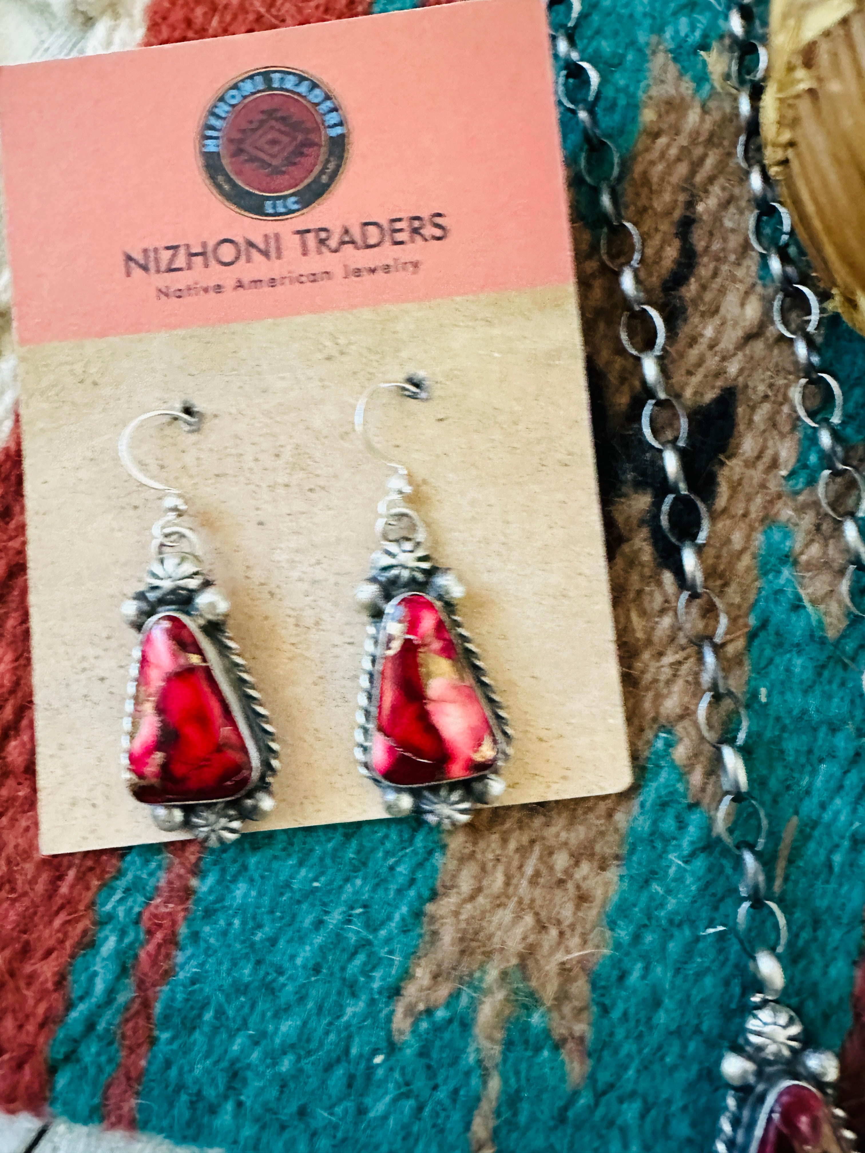 Handcrafted Sterling Silver & Rose Dahlia Lariat Necklace Set by Augustine Largo