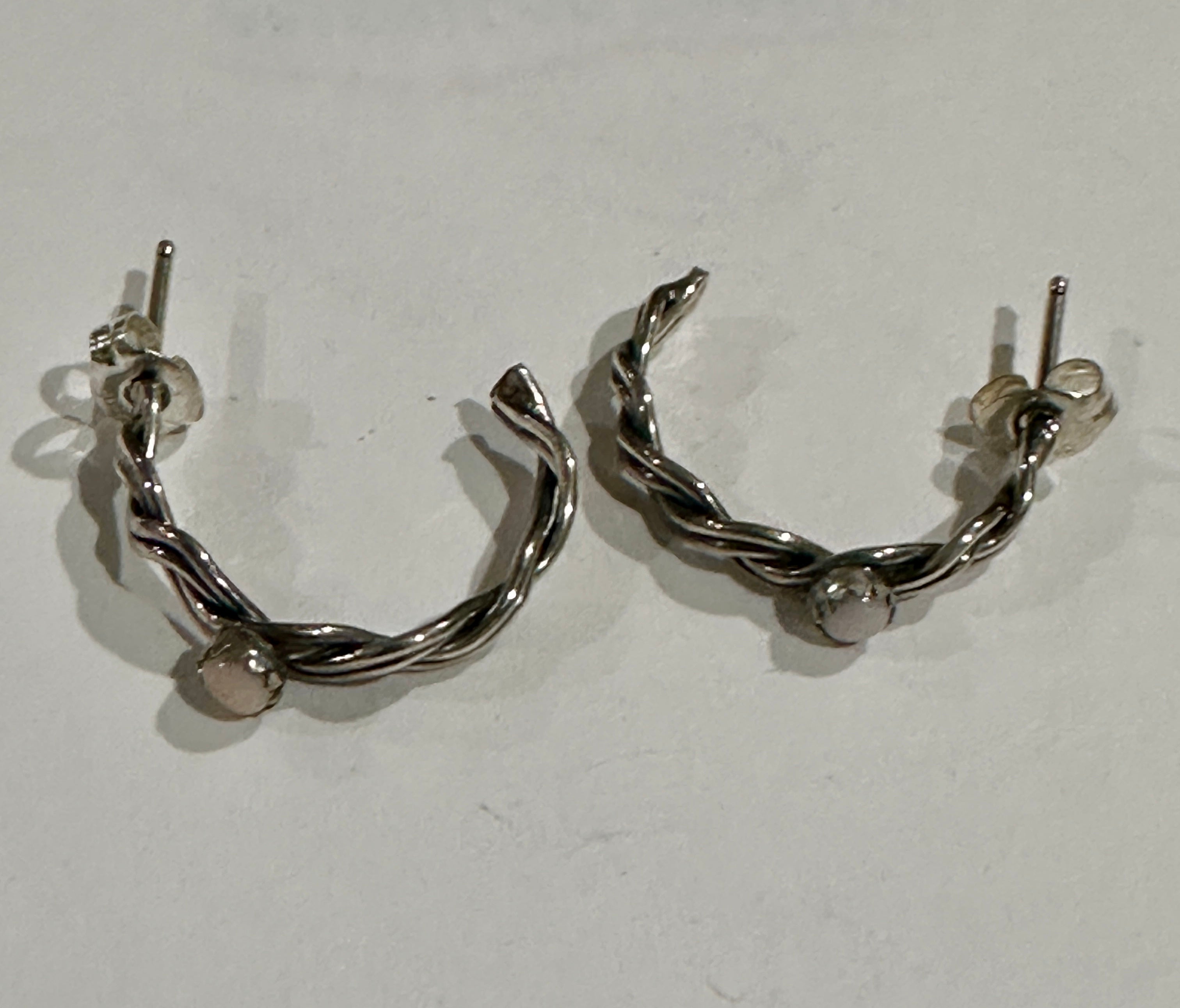 Handcrafted Queen Pink Conch & Sterling Hoop Earrings
