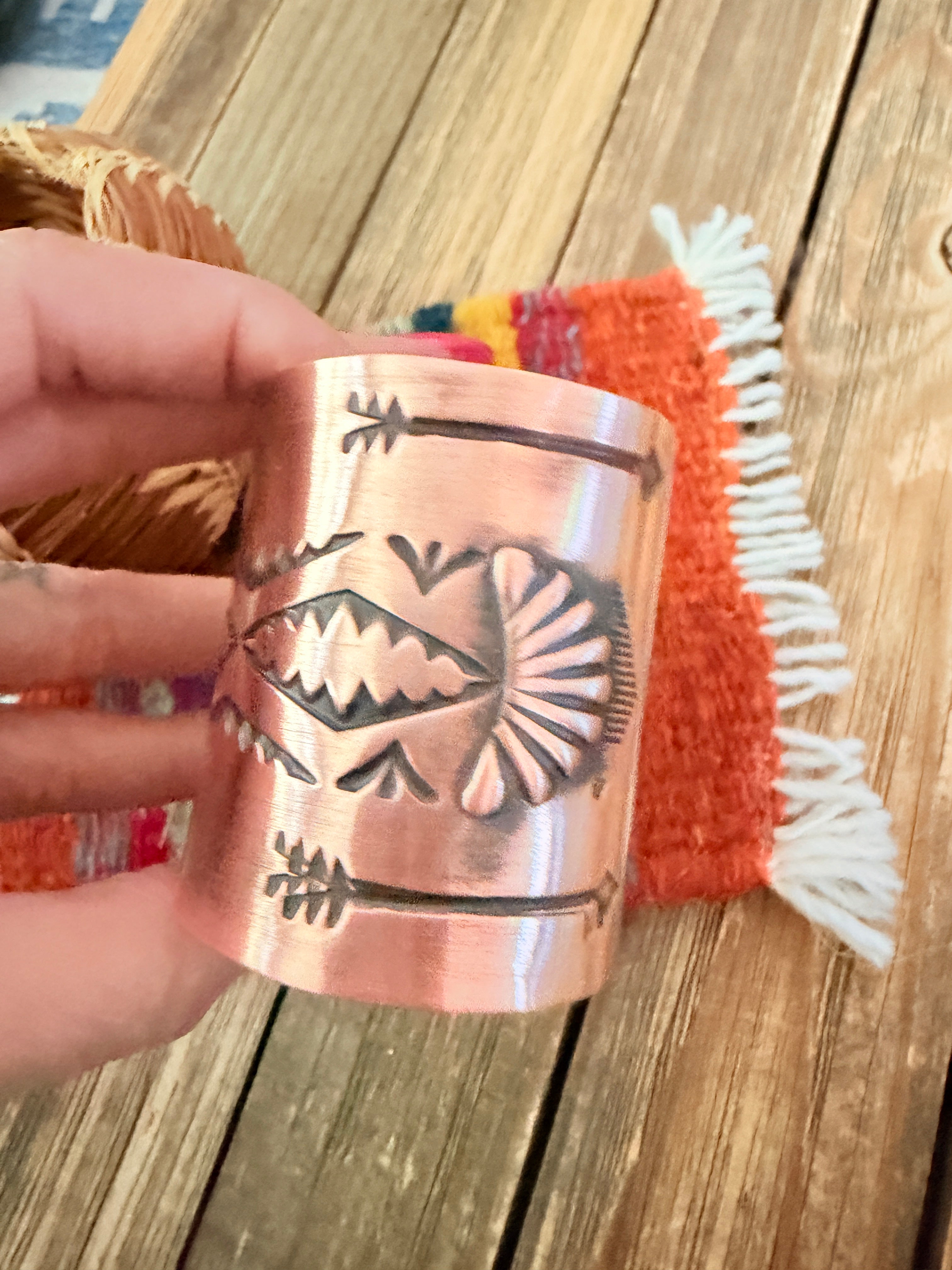 Handcrafted Copper Cuff Bracelet by Elvira Bill