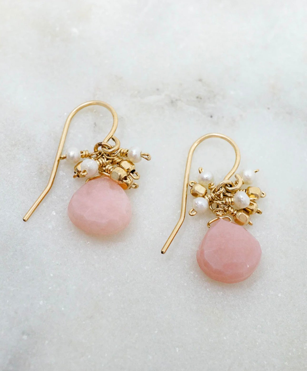 Rose Quartz Cluster Earrings