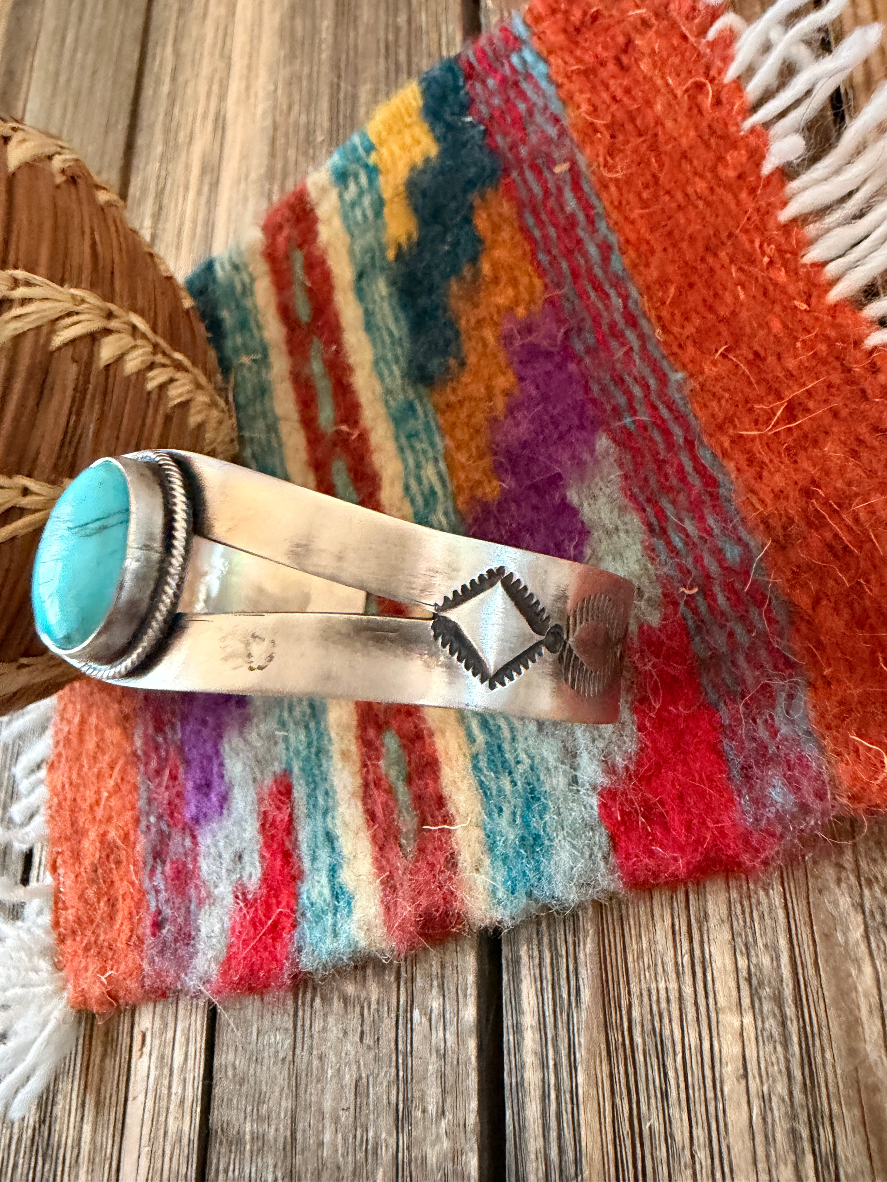 Handcrafted Sterling Silver & Turquoise Cuff Bracelet