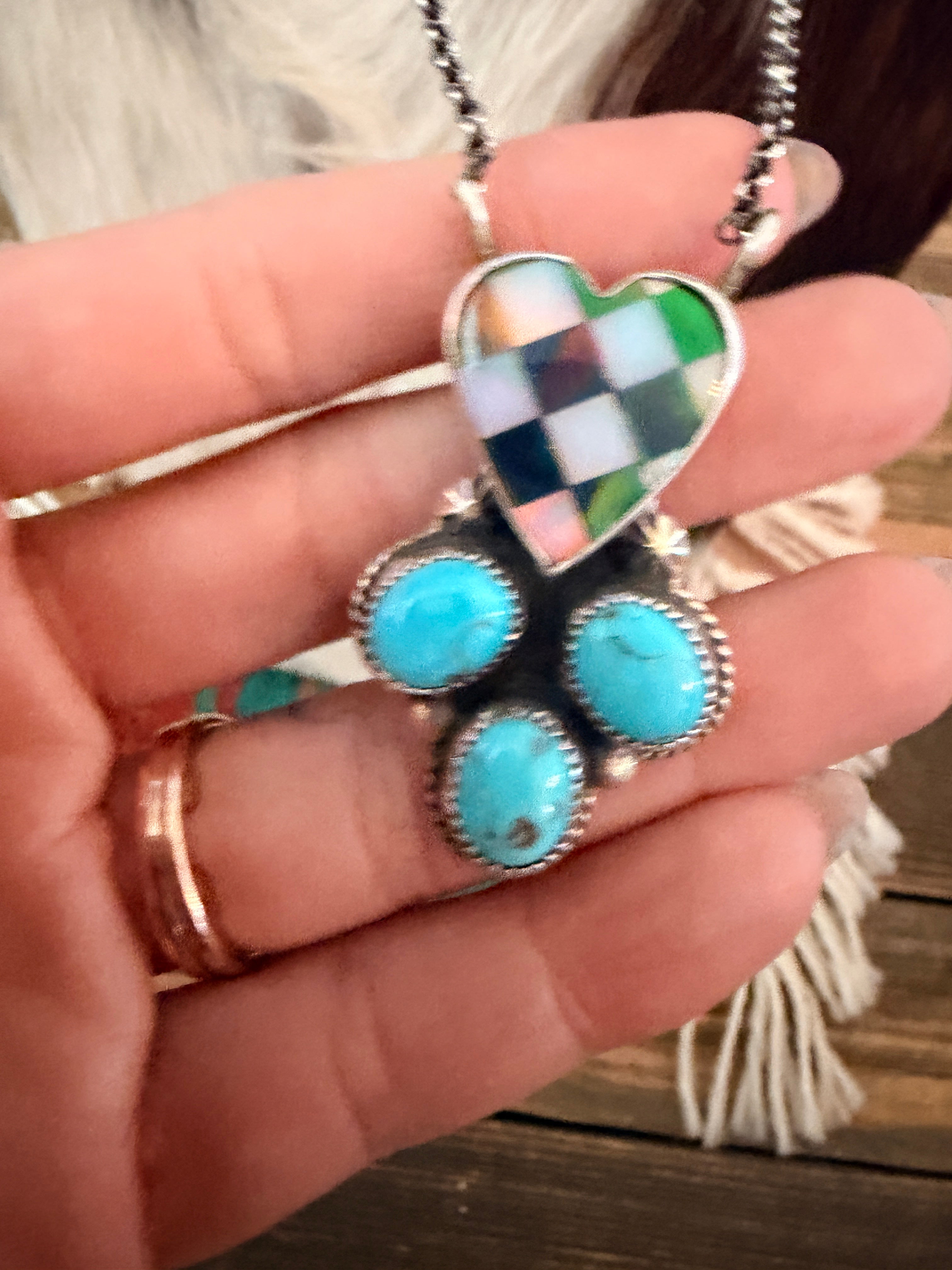 Handmade Sterling Silver & Turquoise Heart Necklace