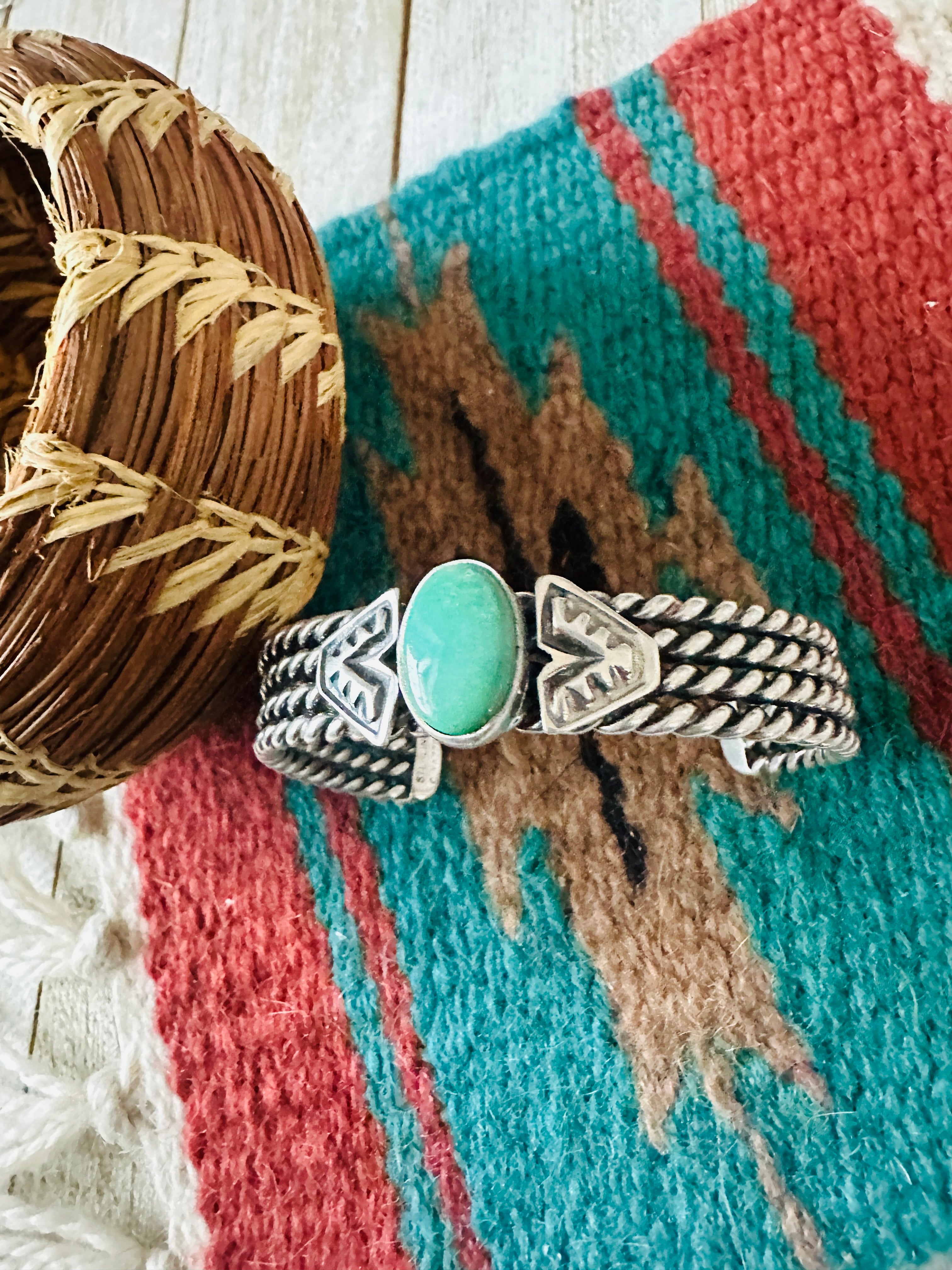 Handcrafted Sterling Silver & Turquoise Cuff Bracelet