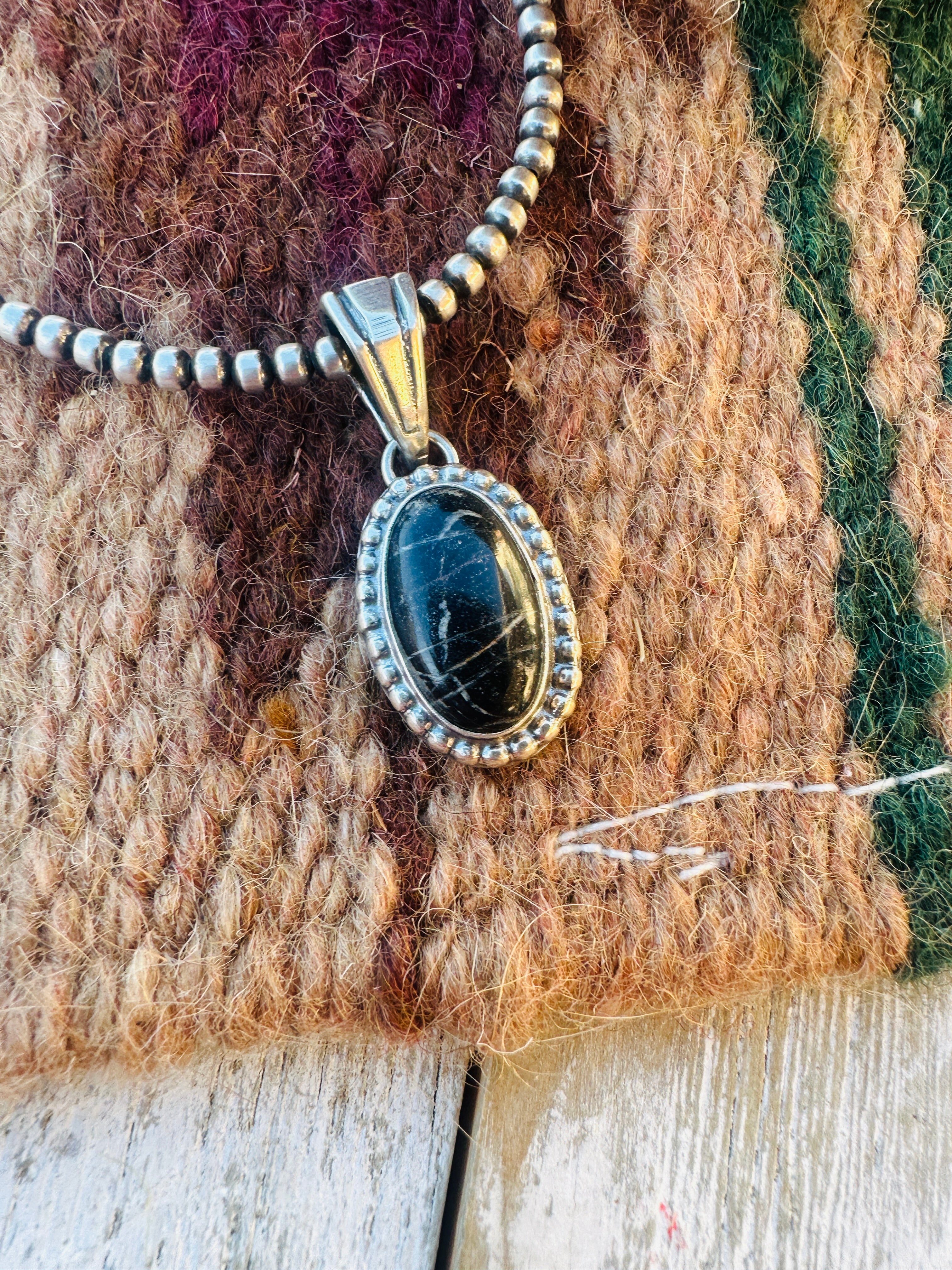 Handcrafted Sterling Silver & White Buffalo Pendant