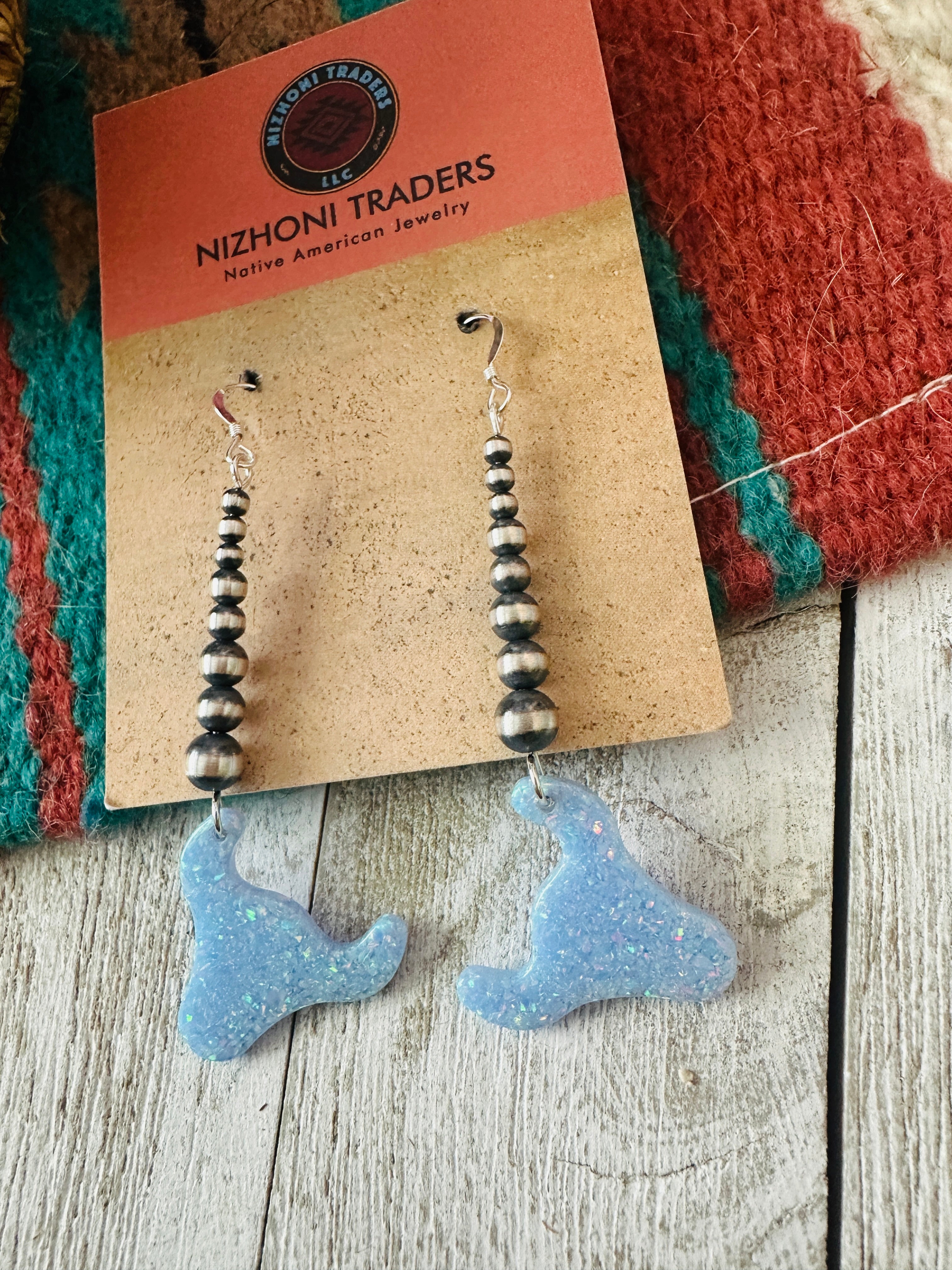 Summer Lovin’ Sterling Silver Pearl Beaded Opal Bull Head Dangle Earrings