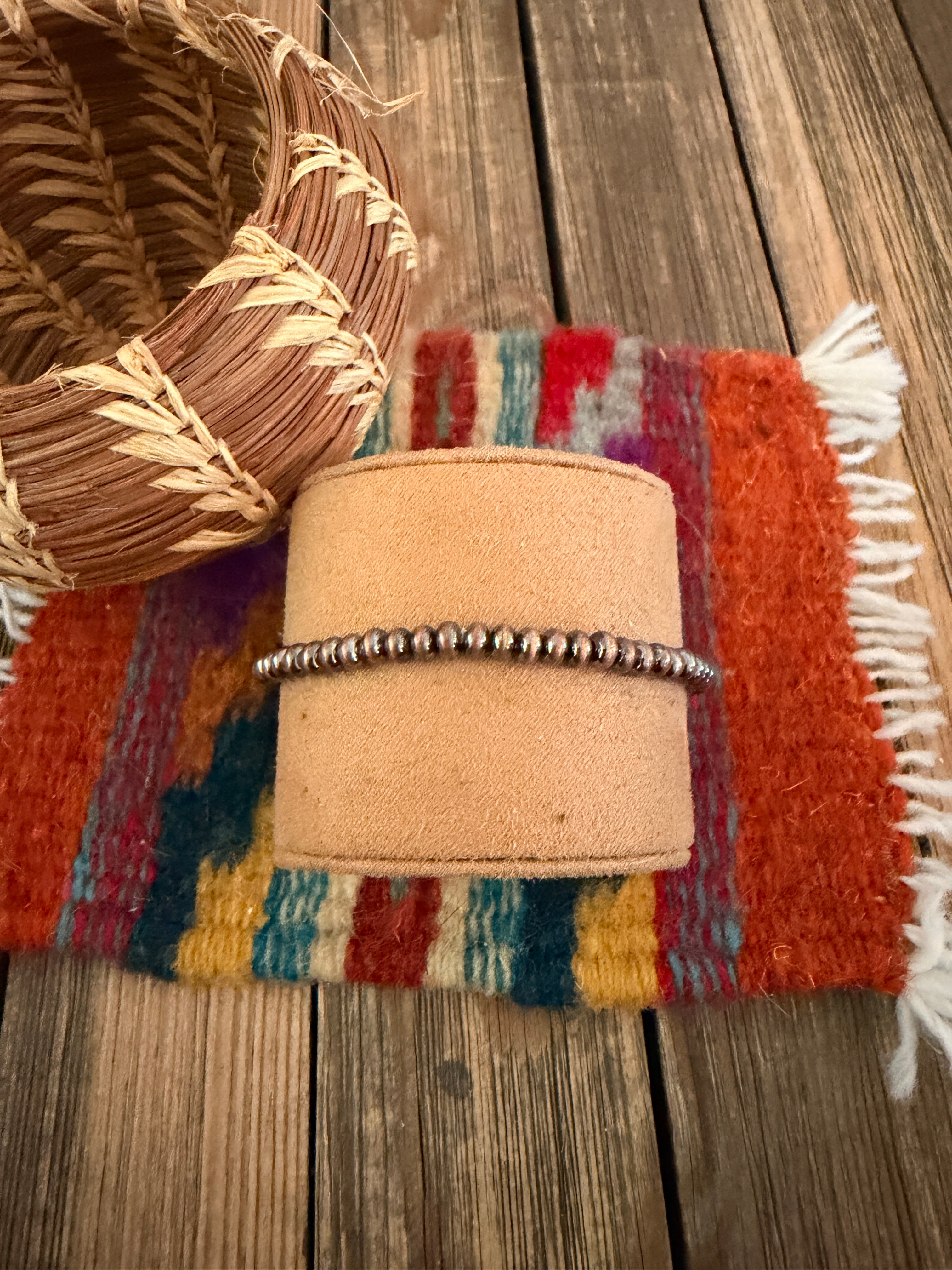 Handcrafted Copper Beaded Stretch Bracelet