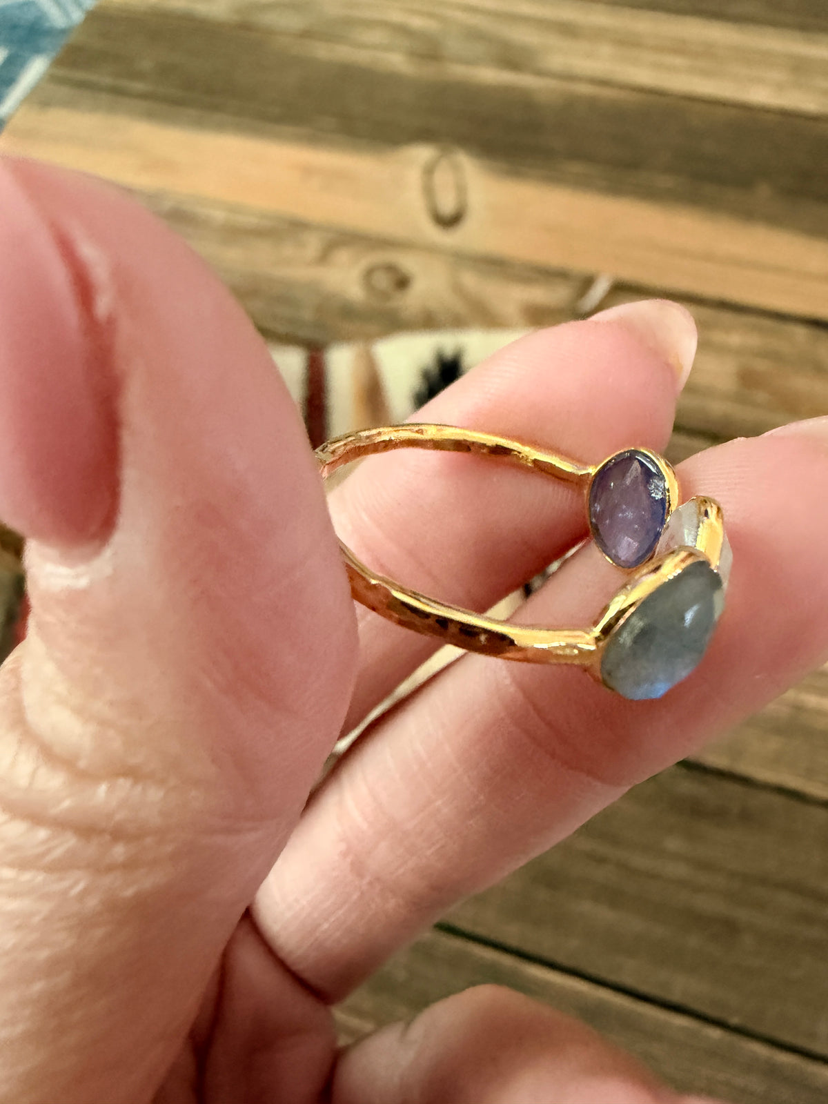 Handmade 18K Gold Vermeil Sterling Silver & Multicolor Tourmaline Ring Size 9