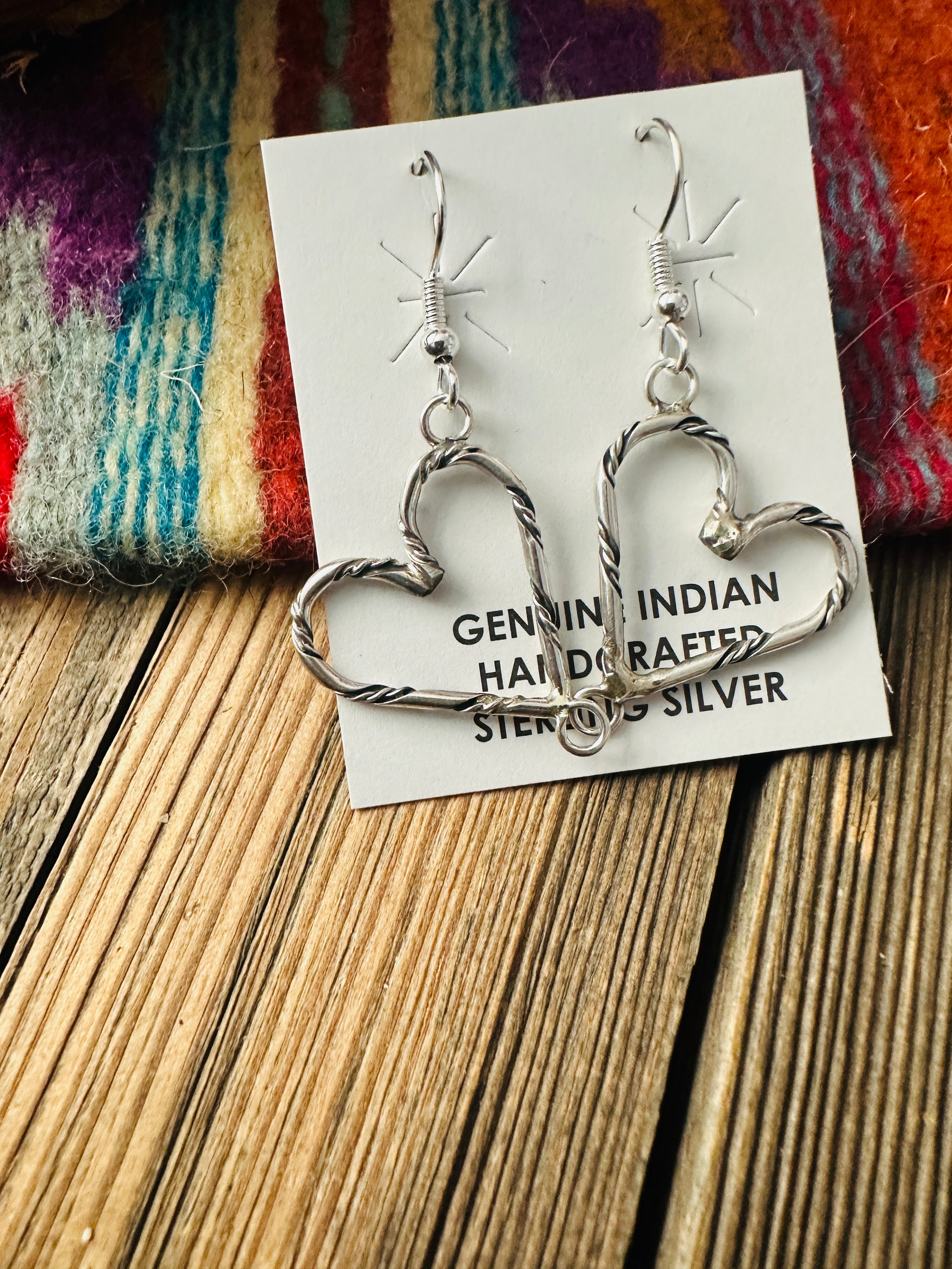 Handcrafted Sterling Silver Heart Dangle Earrings