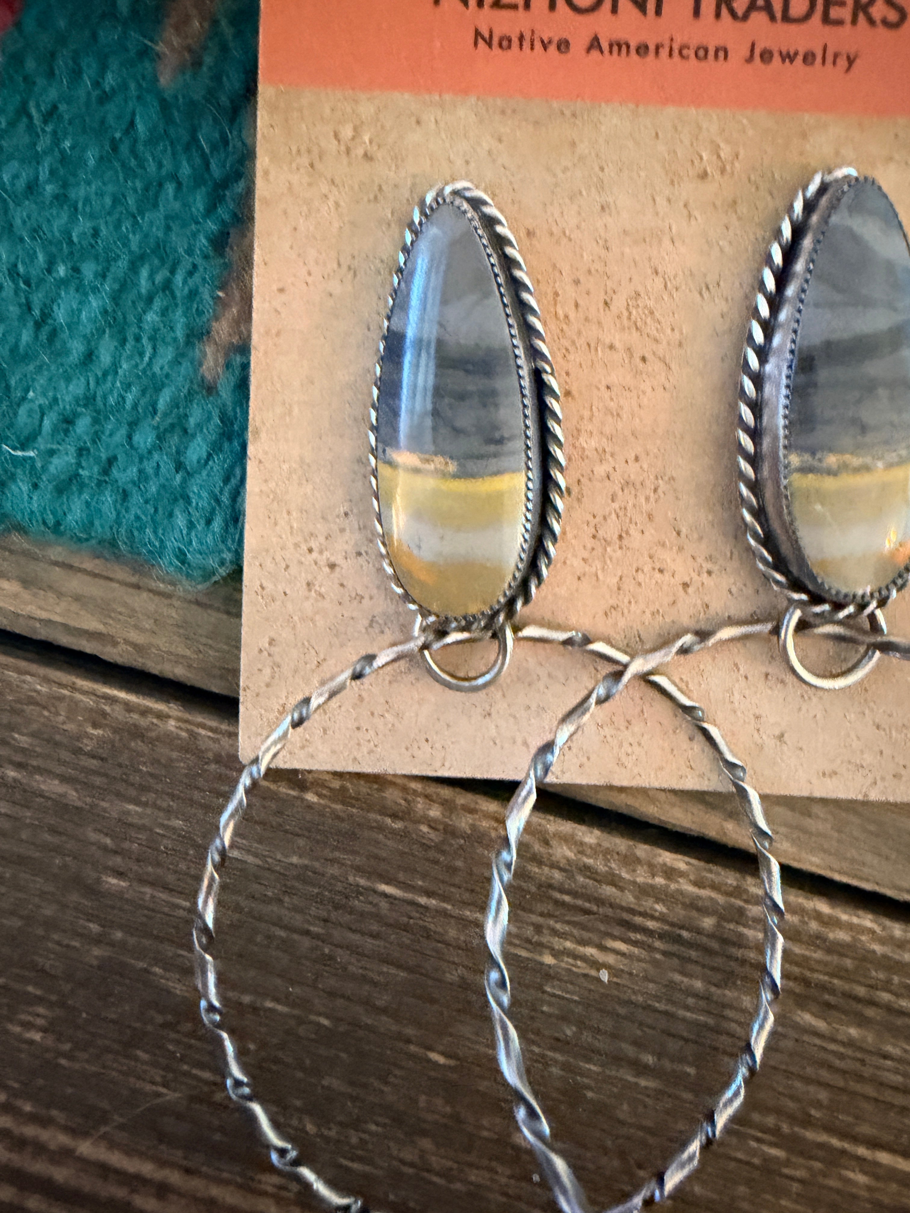 Handcrafted Bumblebee & Sterling Silver Hoop Earrings