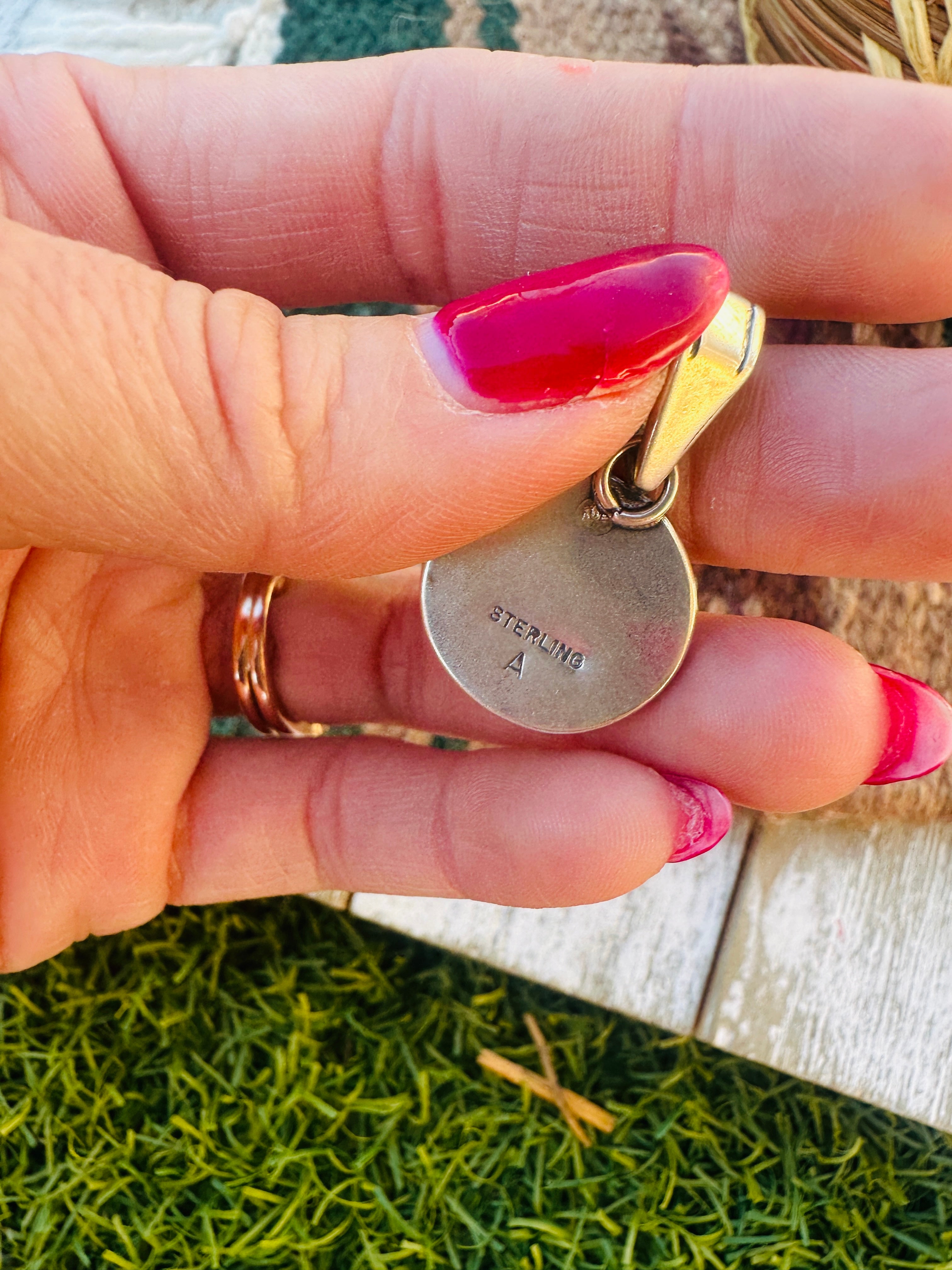 Handcrafted Sterling Silver & White Buffalo Pendant