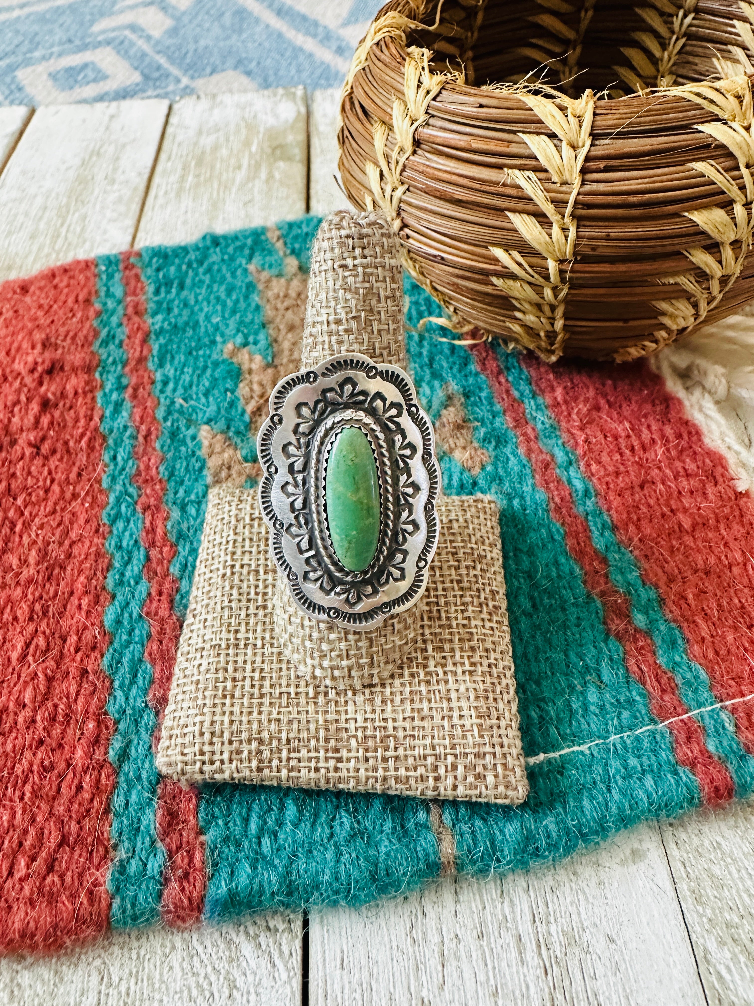 Handcrafted Turquoise & Sterling Silver Concho Ring