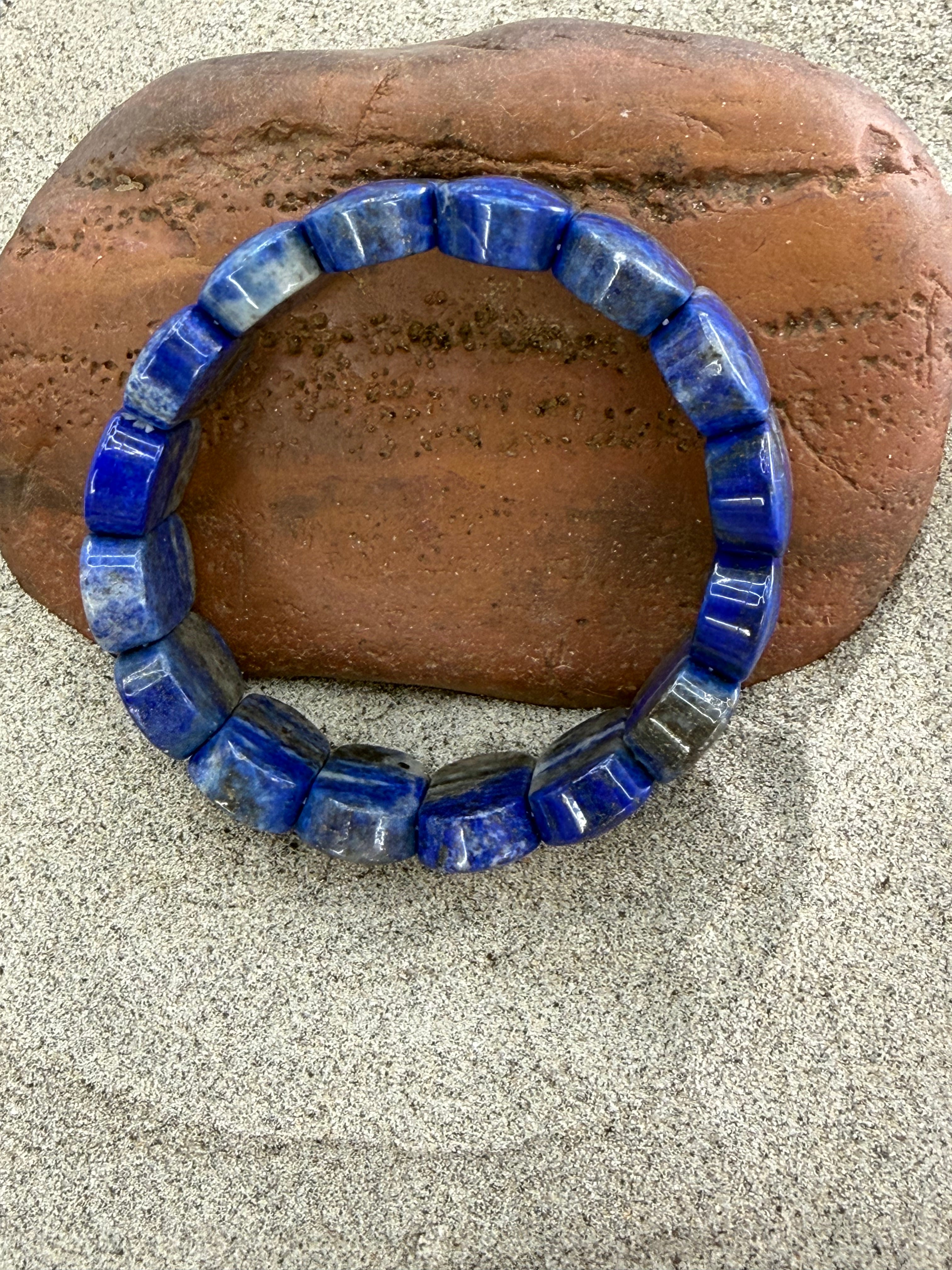 Lapis Beaded Stretch Bracelet