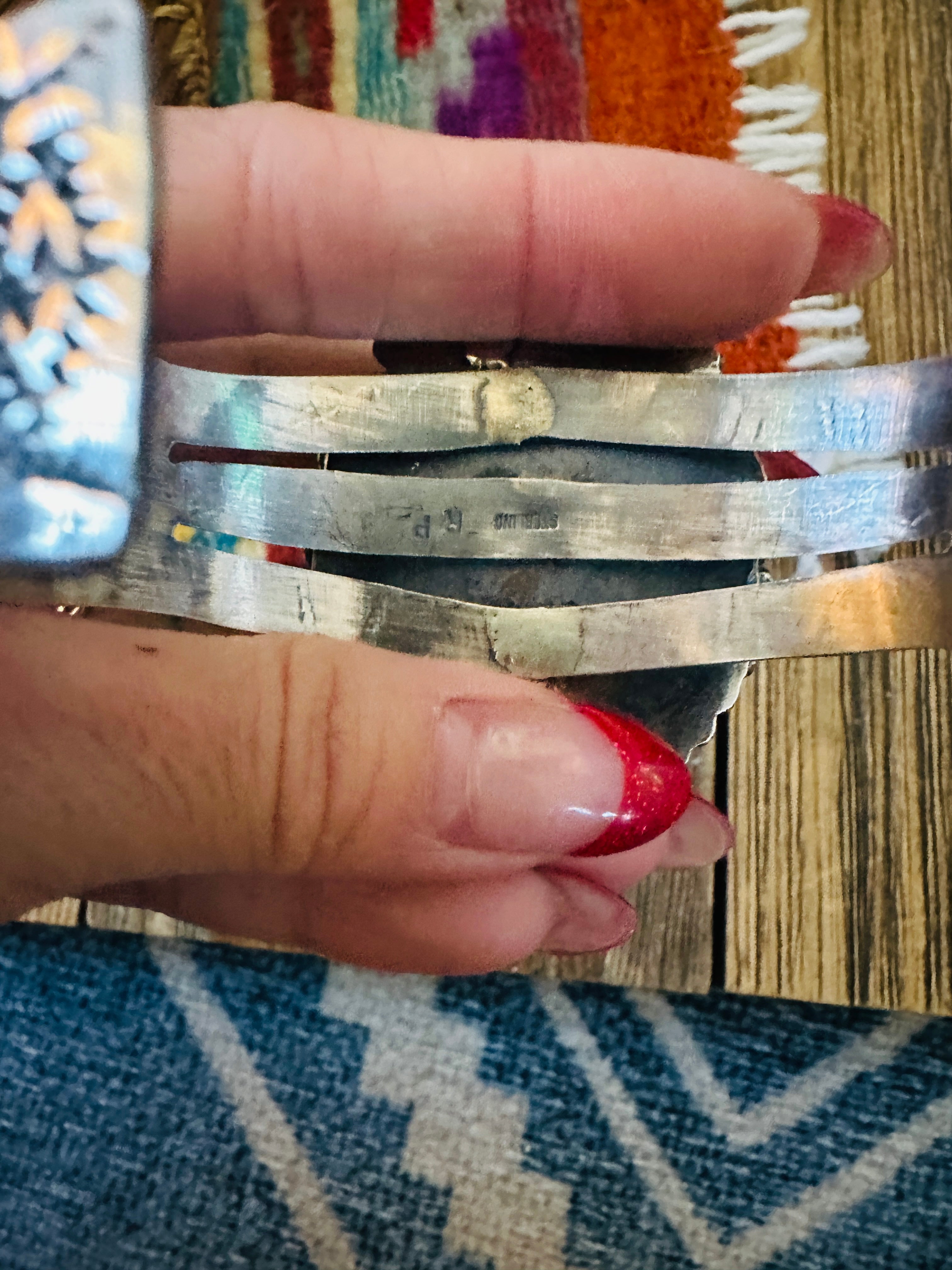 Handcrafted Royston Turquoise & Sterling Silver Cuff Bracelet by Rosella Paxson