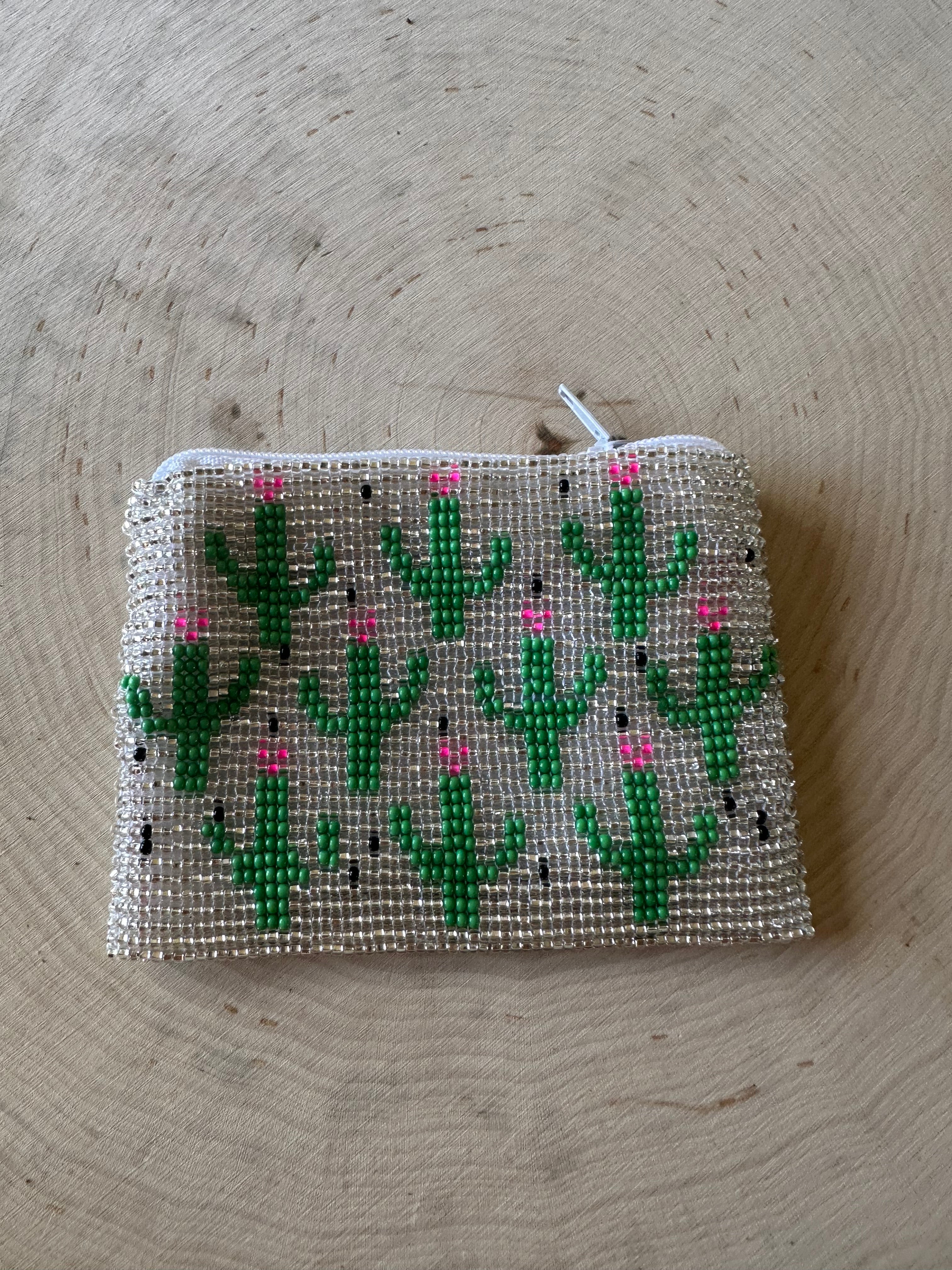 Handmade Beaded Saguaro Cactus Coin Purse