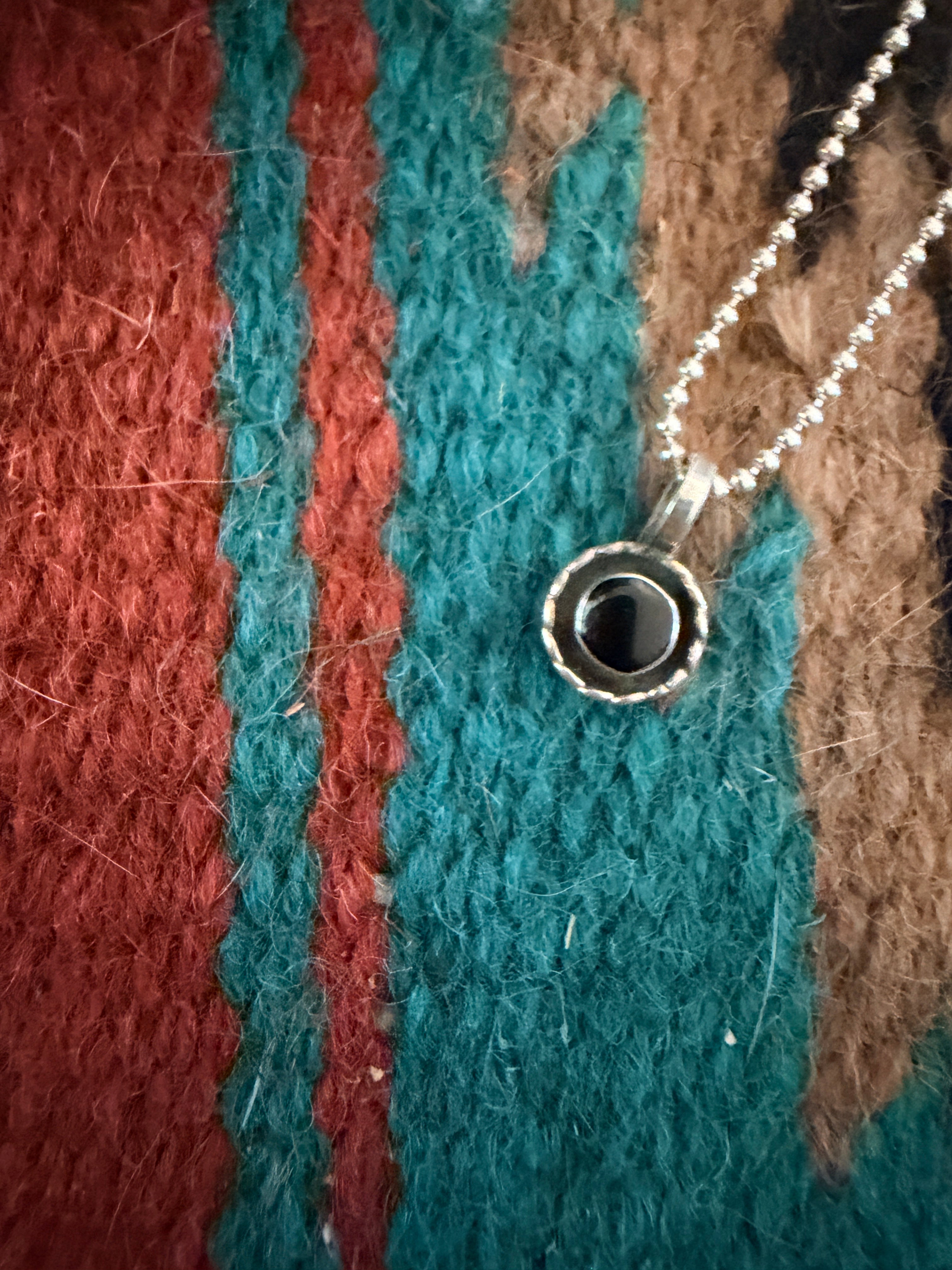 Handcrafted Sterling Silver and Black Onyx Mini Pendant
