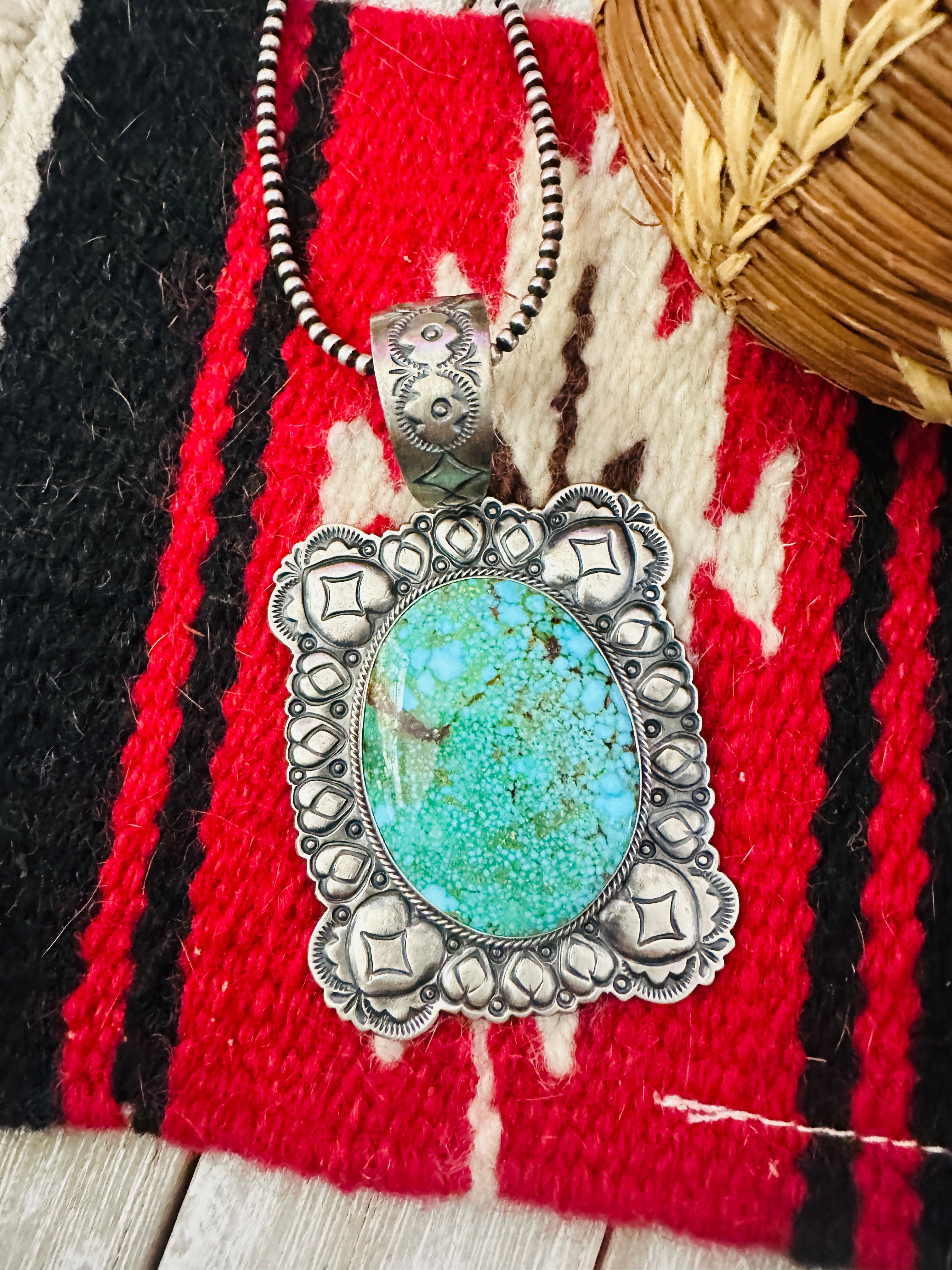 Handcrafted Sterling Silver & Sonoran Mountain Turquoise Pendant by Randy Boyd