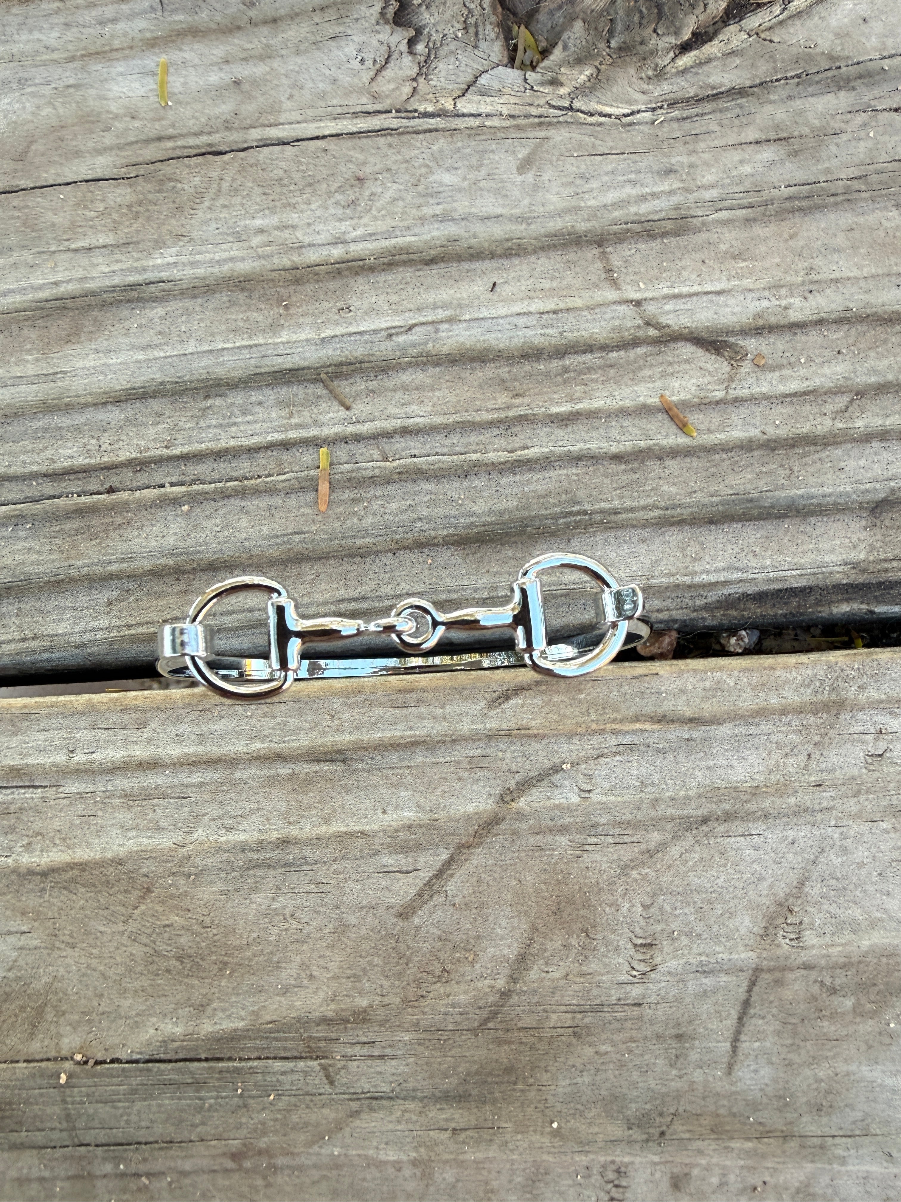 “The Golden Collection” Horse Bit Handmade Silver Plated Bangle Bracelet