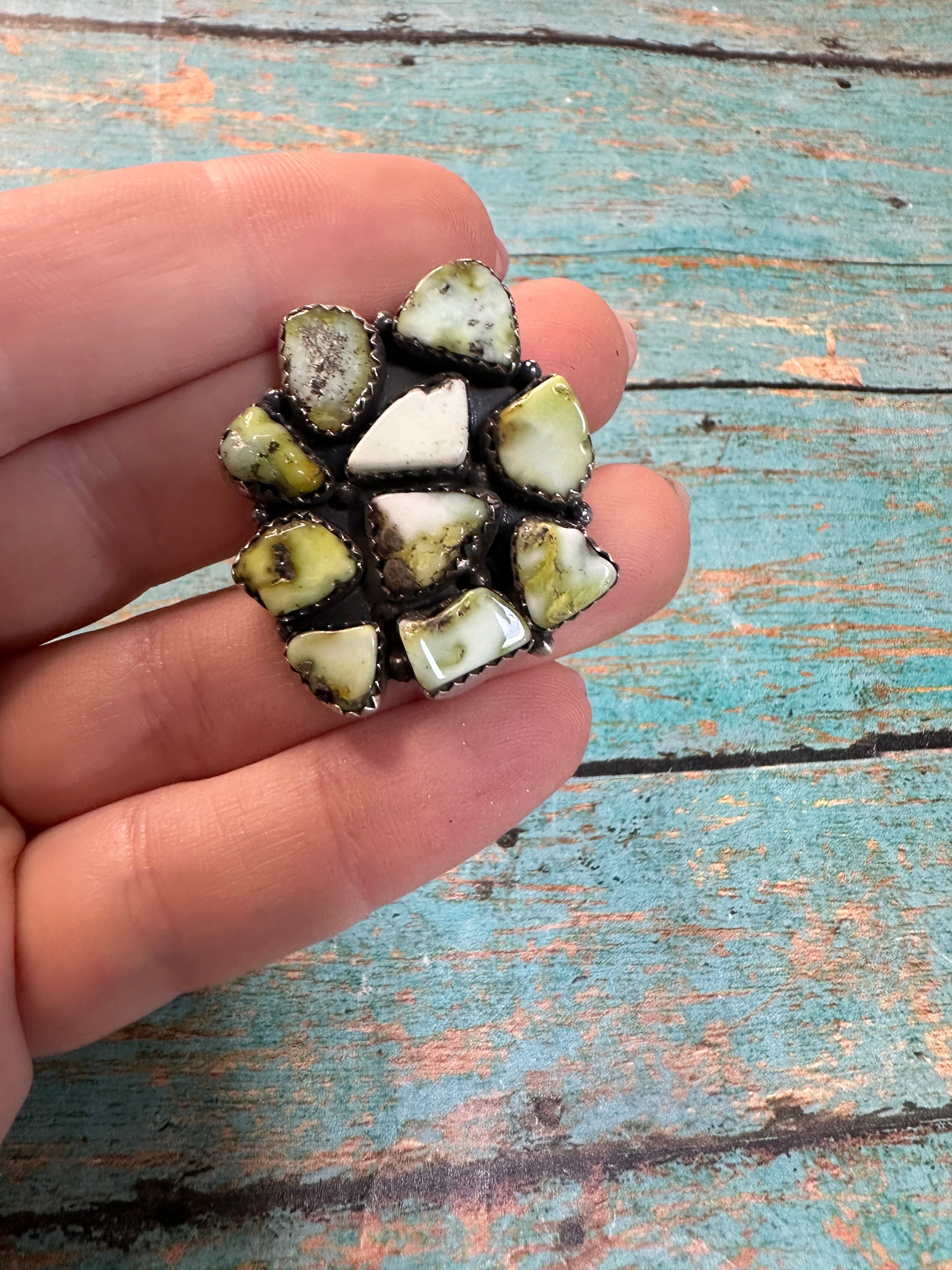 Handmade Palomino Turquoise & Sterling Adjustable Ring