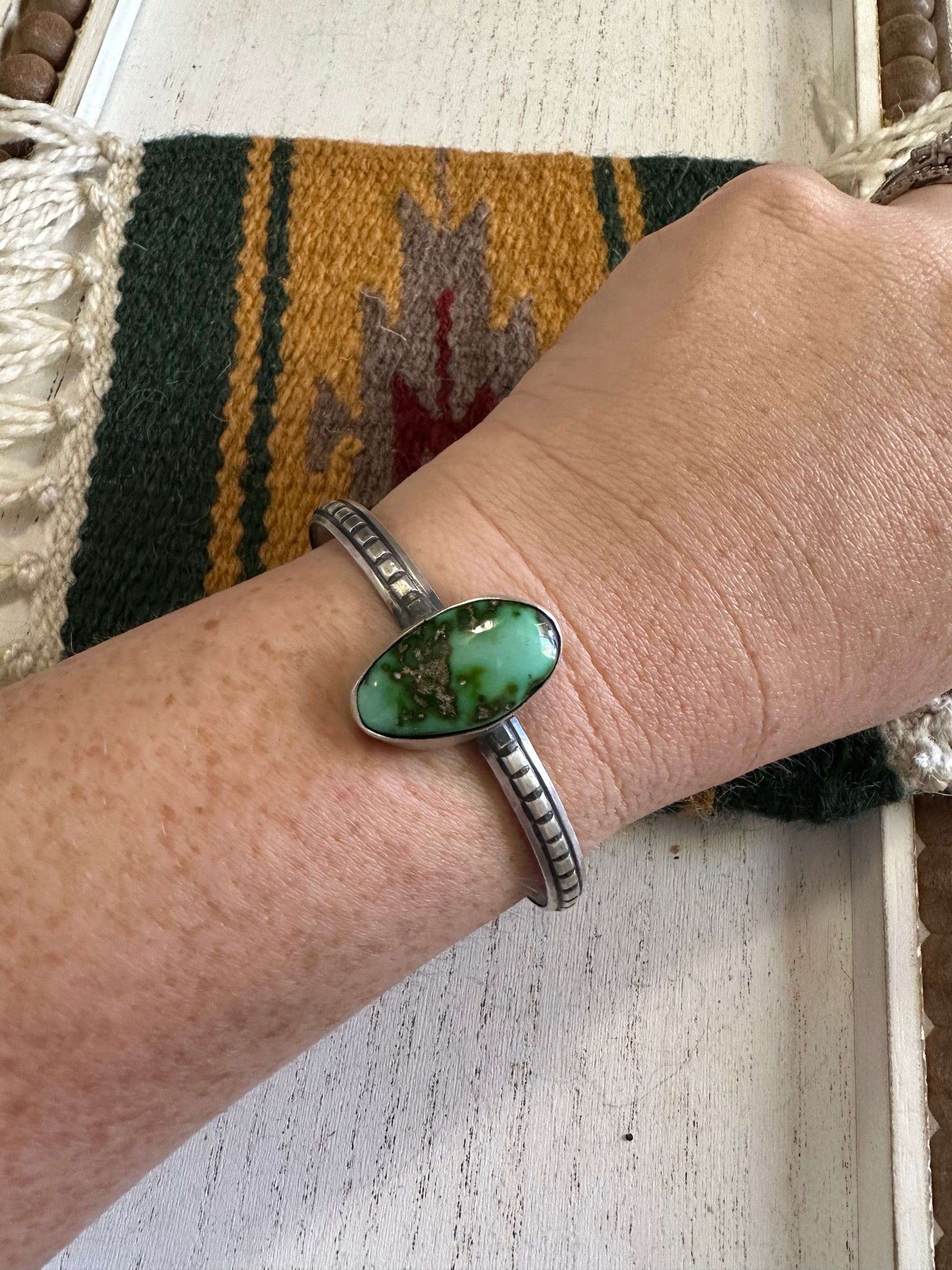 Chimney Butte Sterling Turquoise Cuff (5 Stones) main image 1
