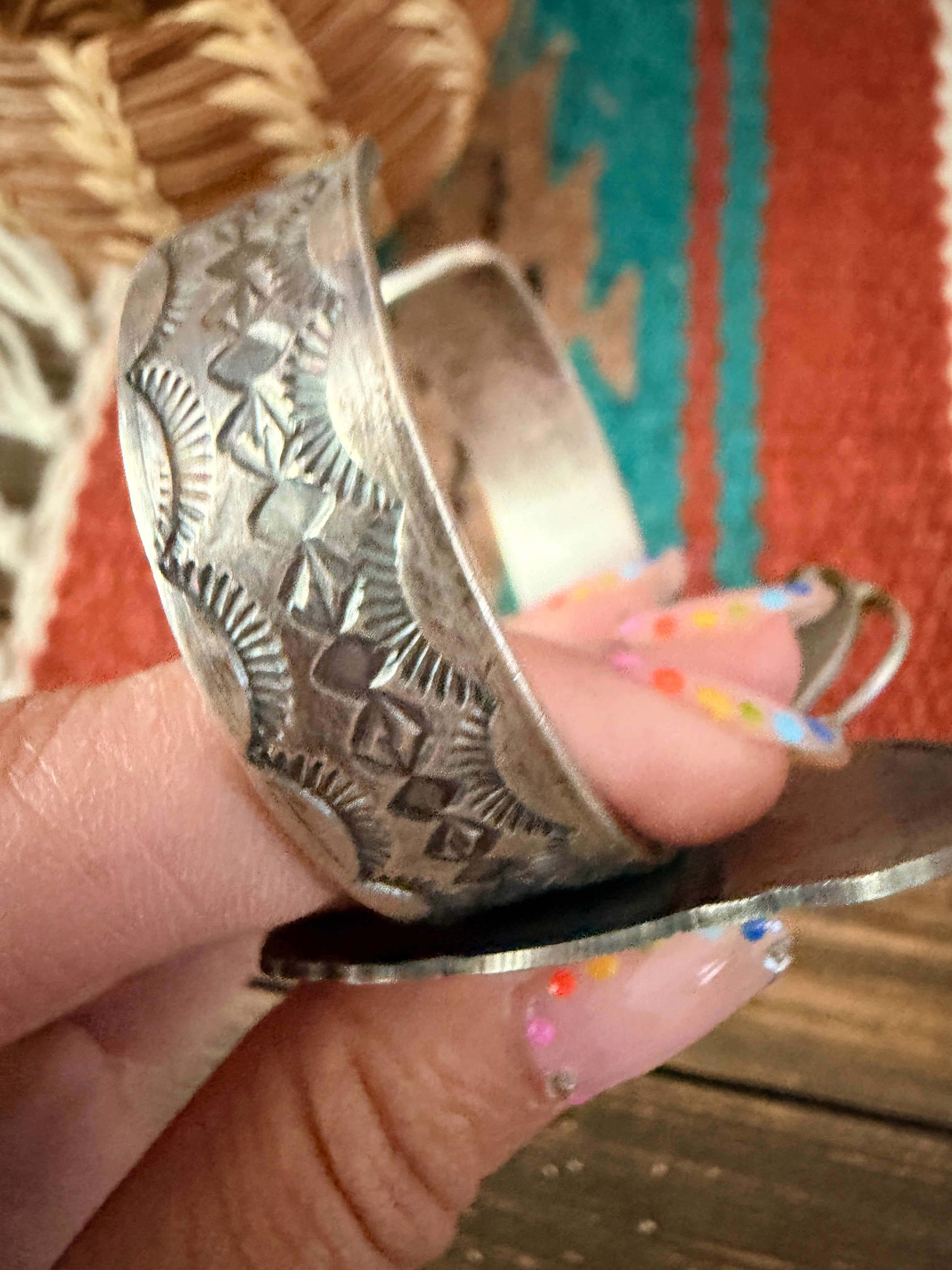 Handcrafted Turquoise & Sterling Silver Butterfly Cuff Bracelet by Bobby Johnson