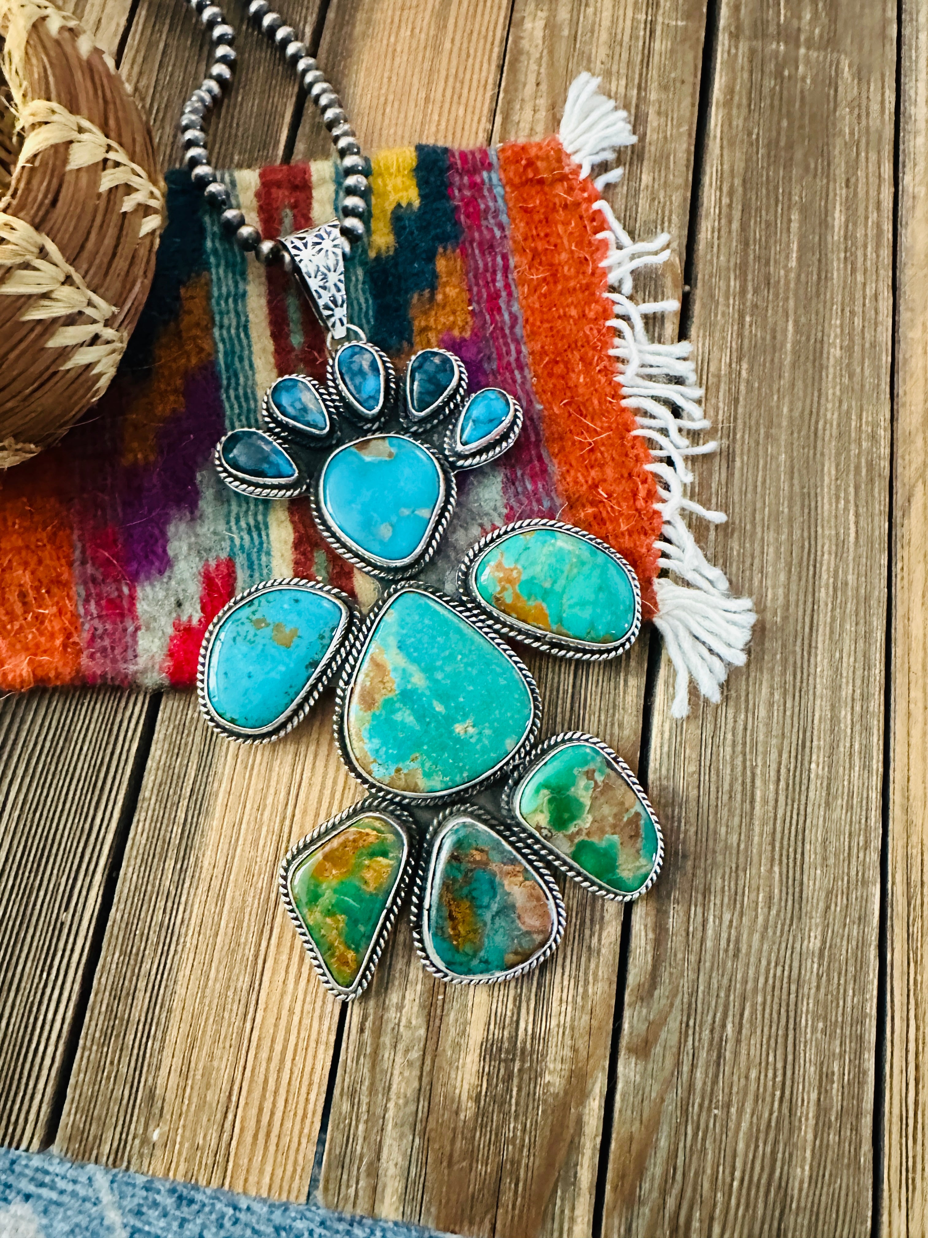 Handmade Sterling Silver and Turquoise Kachina Pendant