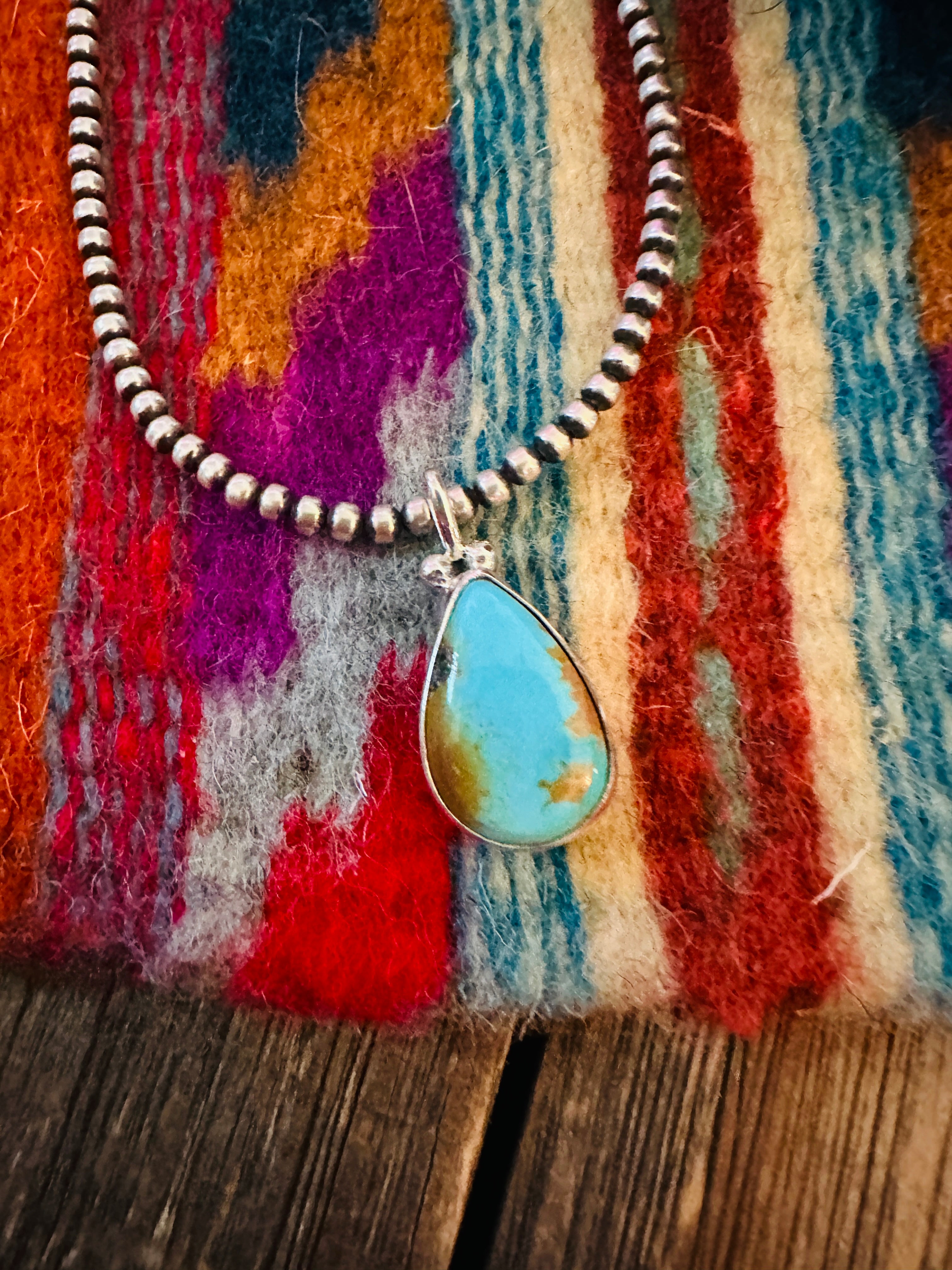 Handcrafted Sterling Silver & Turquoise Pendant