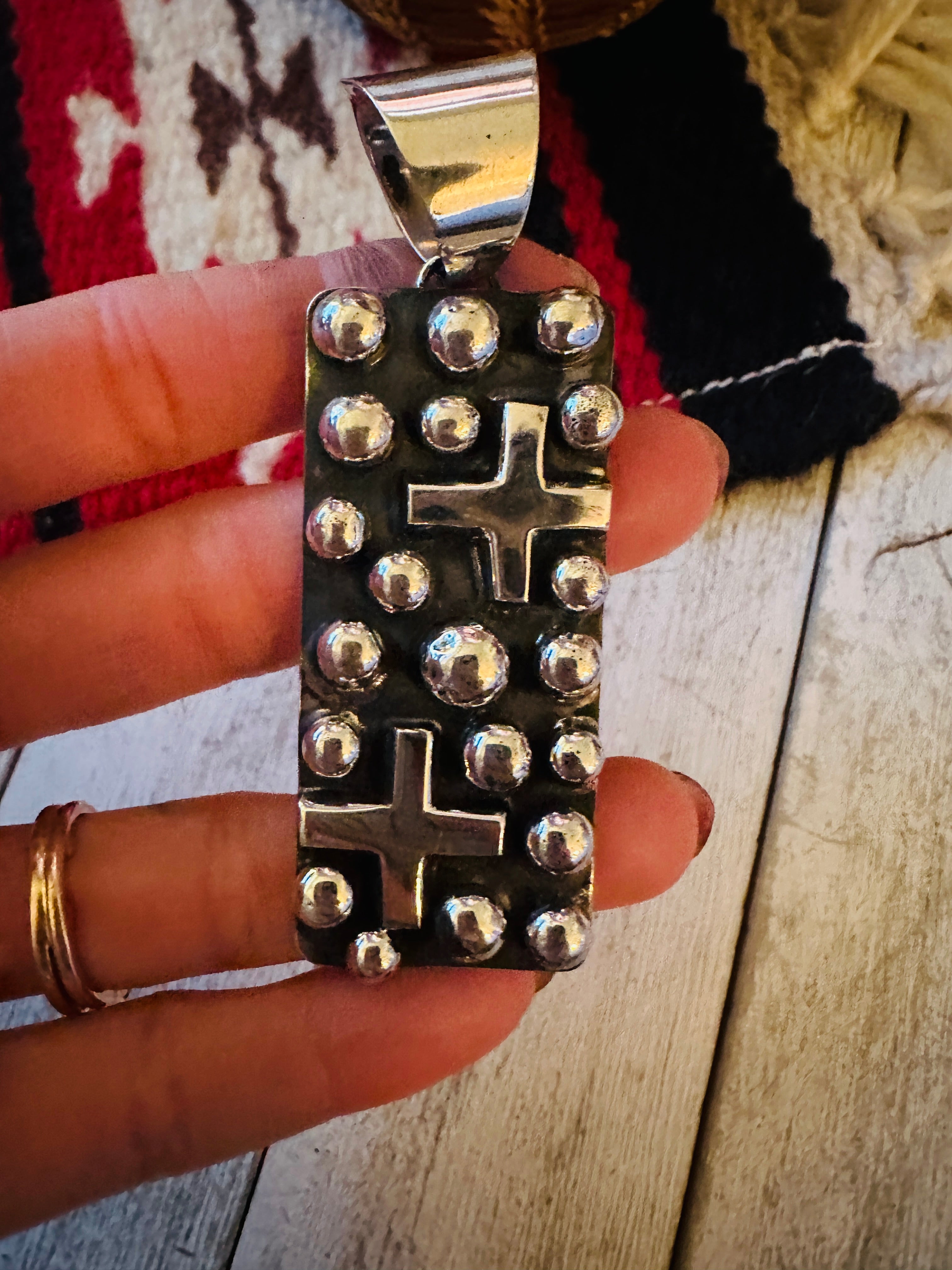 Handcrafted Sterling Silver Cross Pendant by Chimney Butte