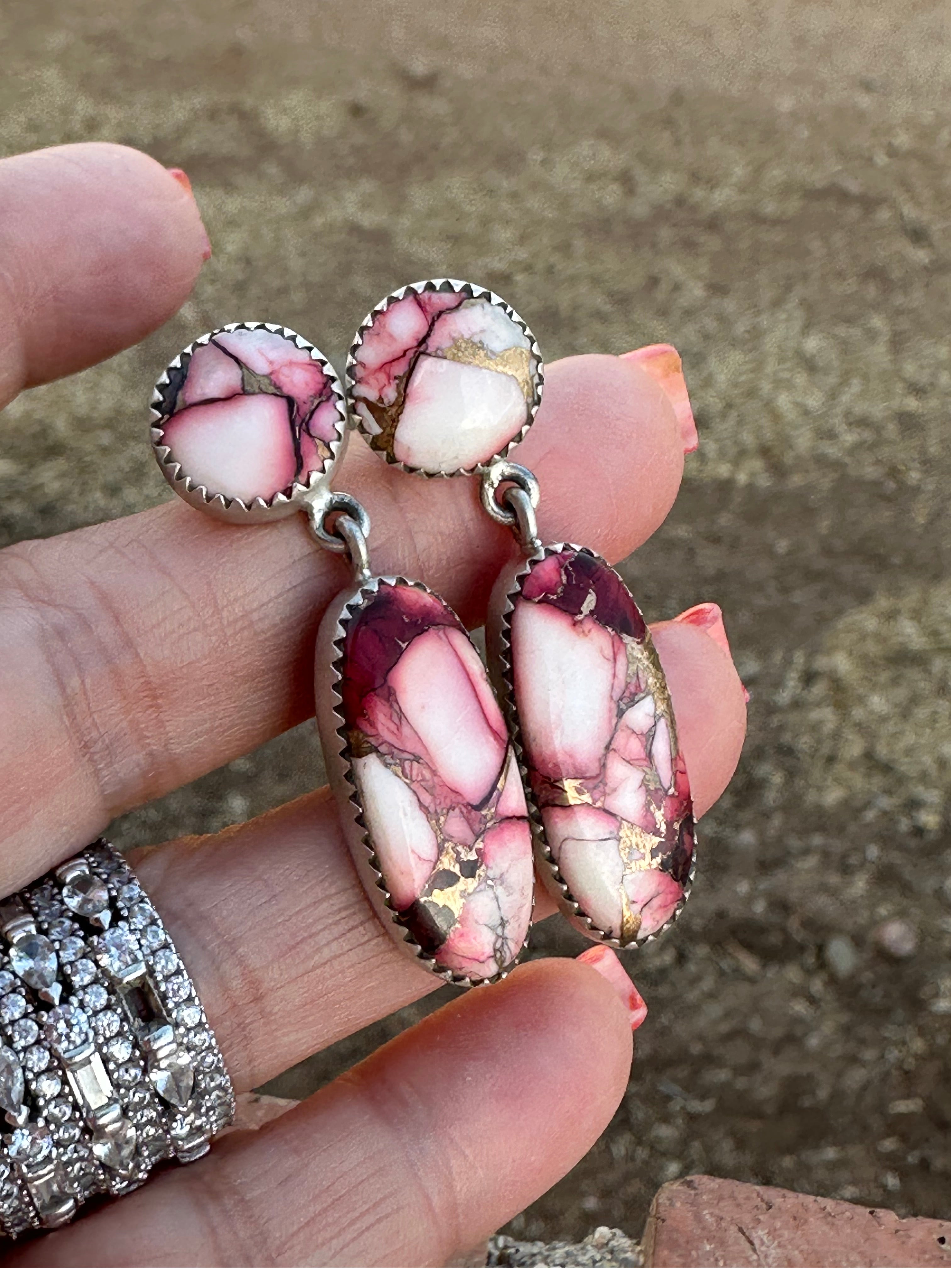 Dahlia Rose Handmade Sterling Silver Dangles