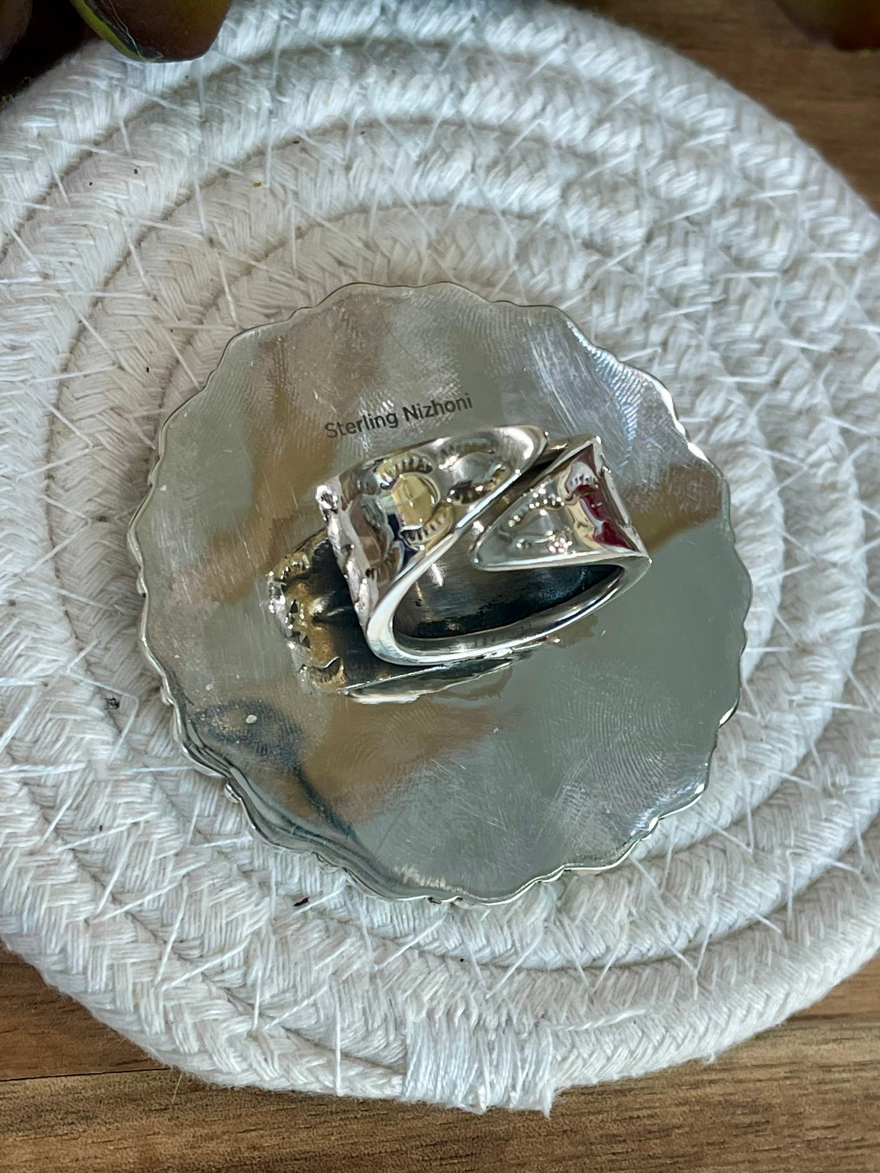 Handmade Cotton Candy Sterling Adjustable Cluster Stone Ring