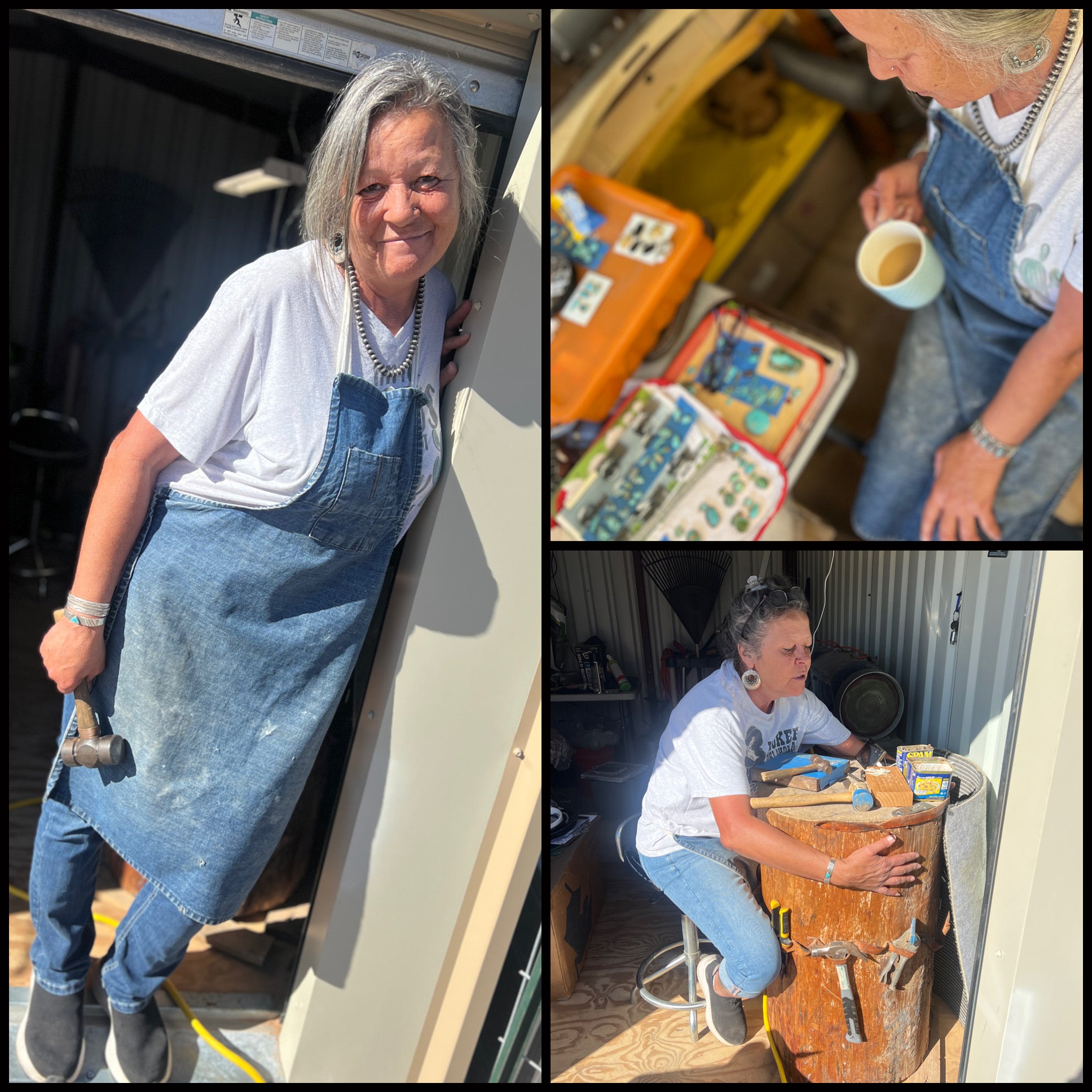 Hand Stamped Sterling Silver & Royston Turquoise Thunderbird Pendant by Kimari Somers