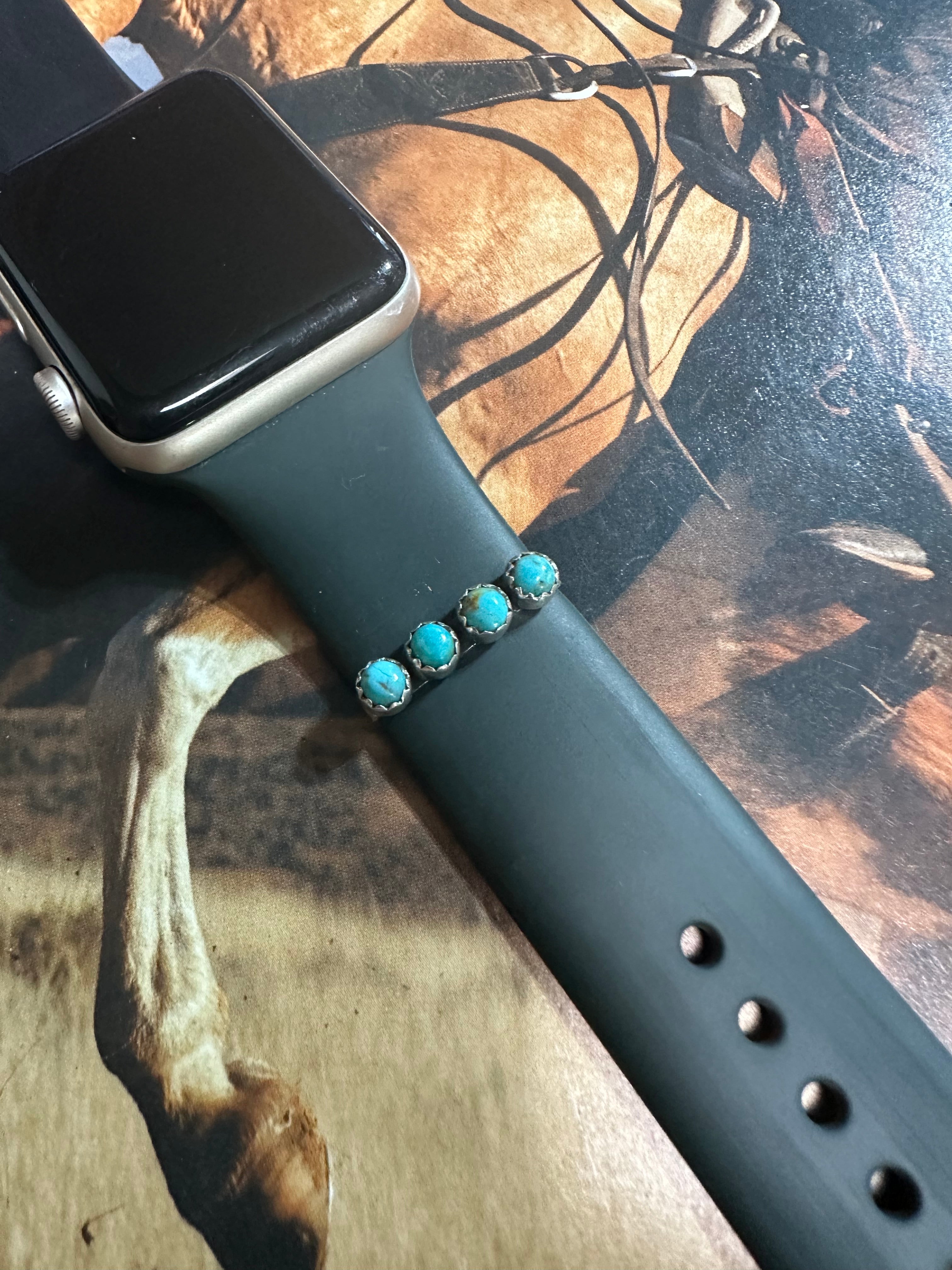 Nizhoni Turquoise & Sterling Silver Handmade 4 Stone Watch Charms