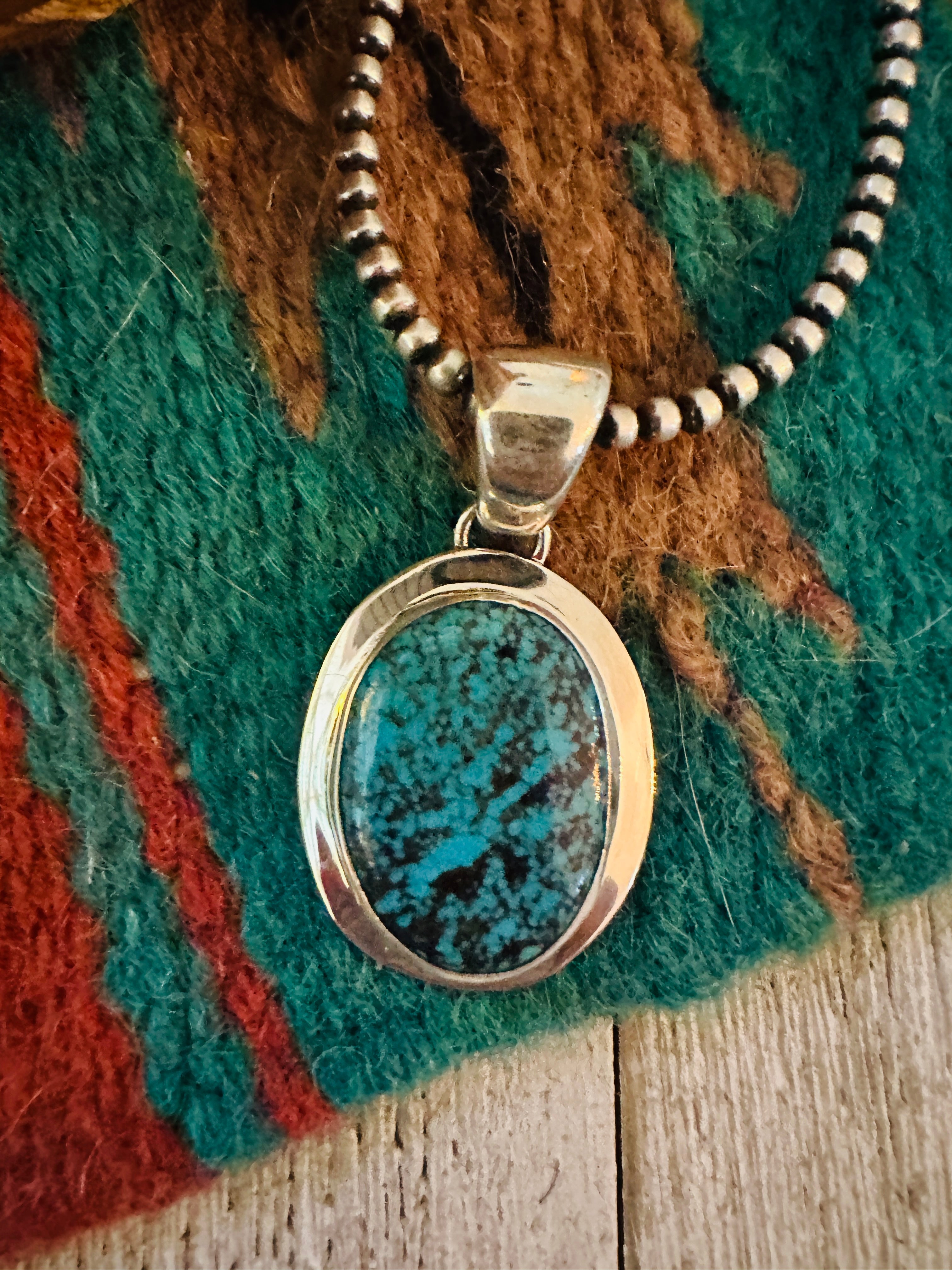 Handcrafted Sterling Silver & Turquoise Pendant