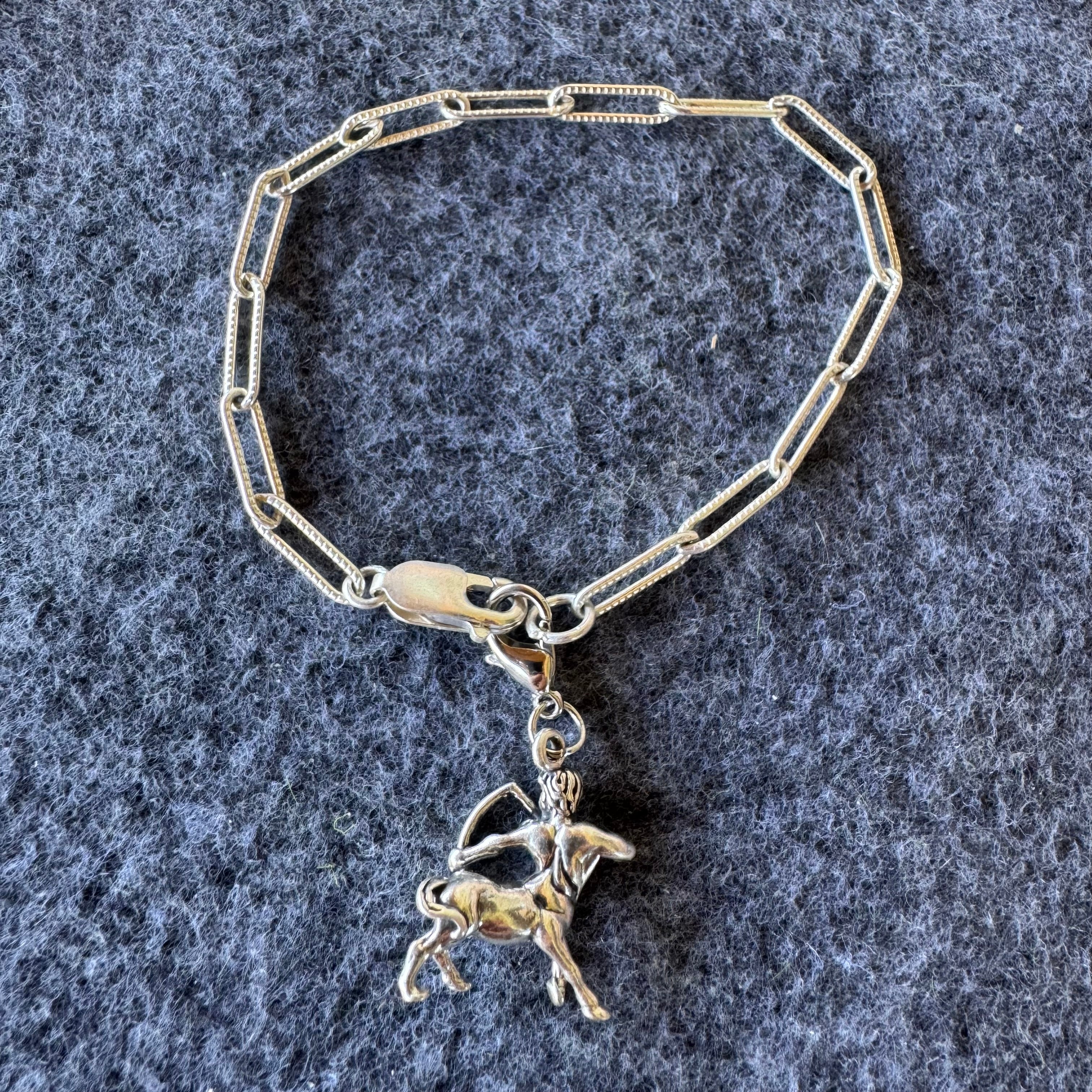 Handcrafted Sterling Silver Sagittarius Charm
