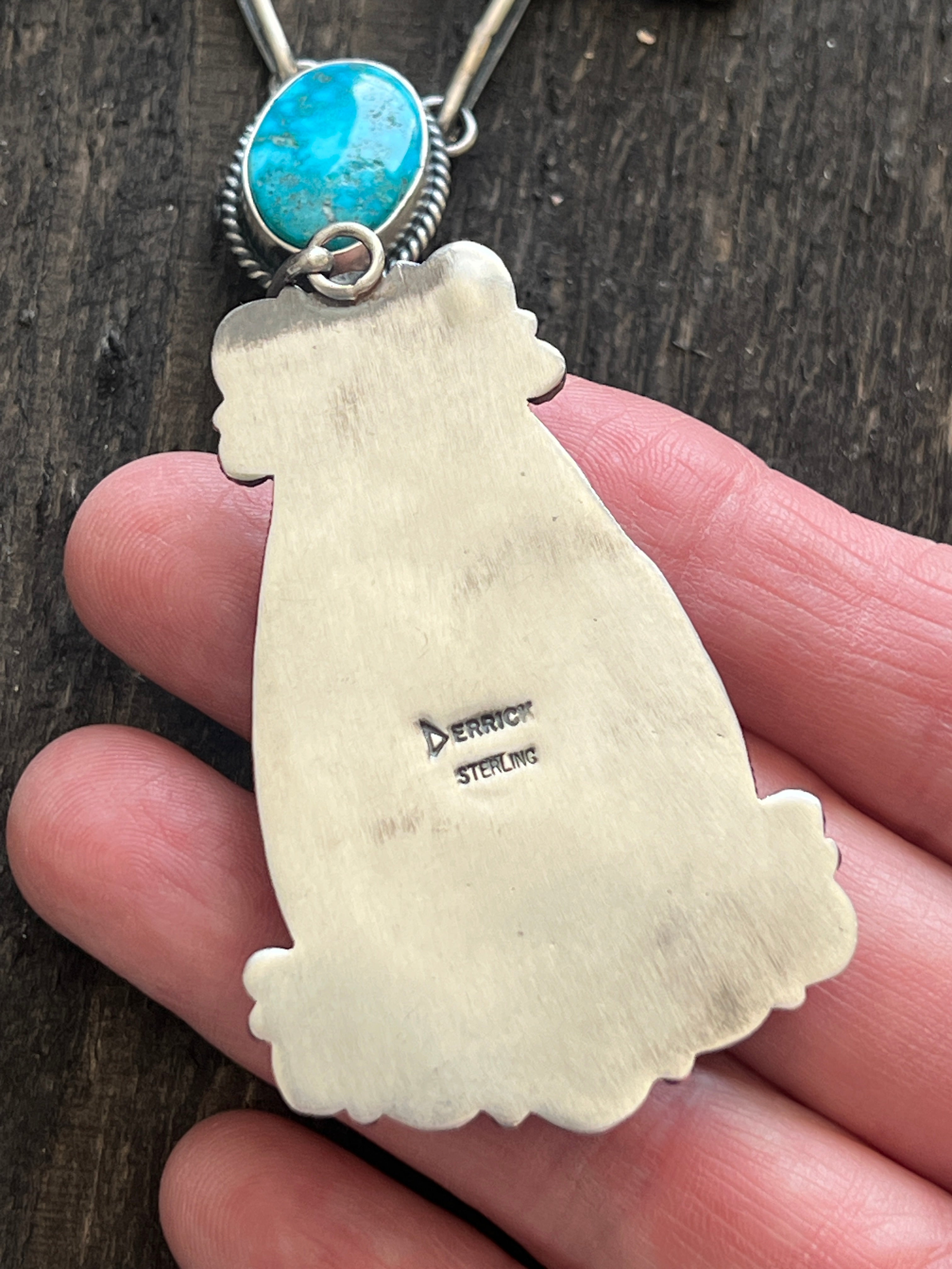 Handcrafted Sterling Silver, Spiny Oyster and Turquoise Link and Bead Necklace and Earrings Set by Derrick Gordon